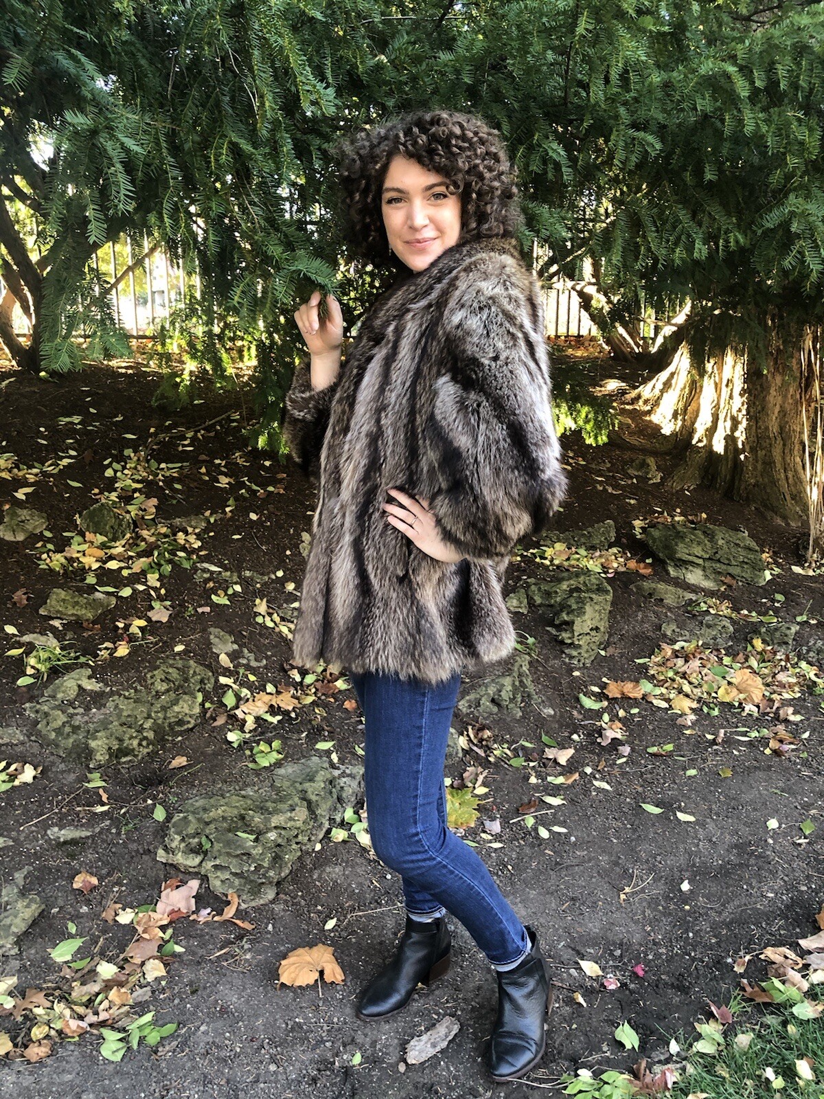 Vintage Canadian Made Raccoon Fur Coat