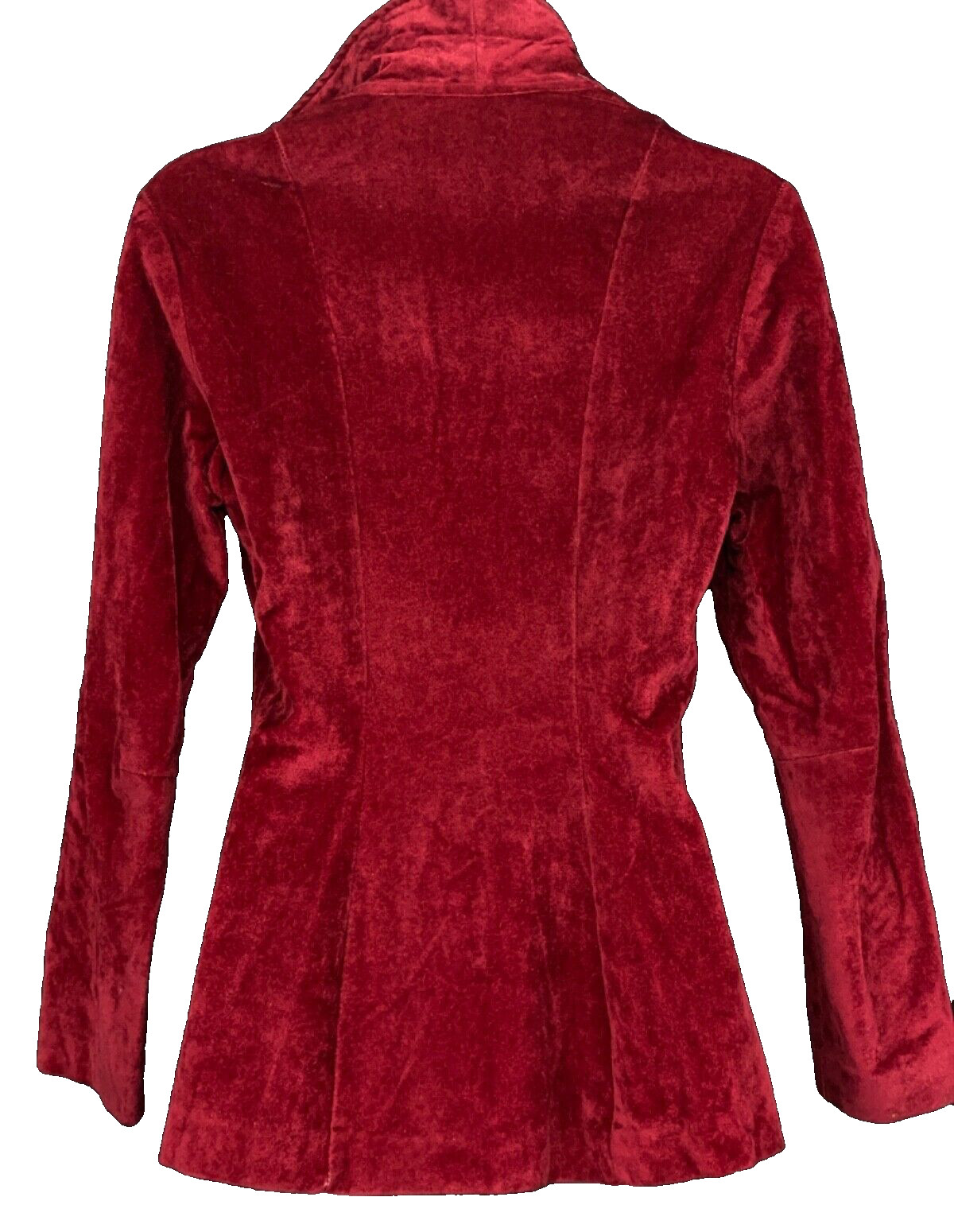 Vintage 1970s red velour jacket blazer, dark velvet velveteen goth S