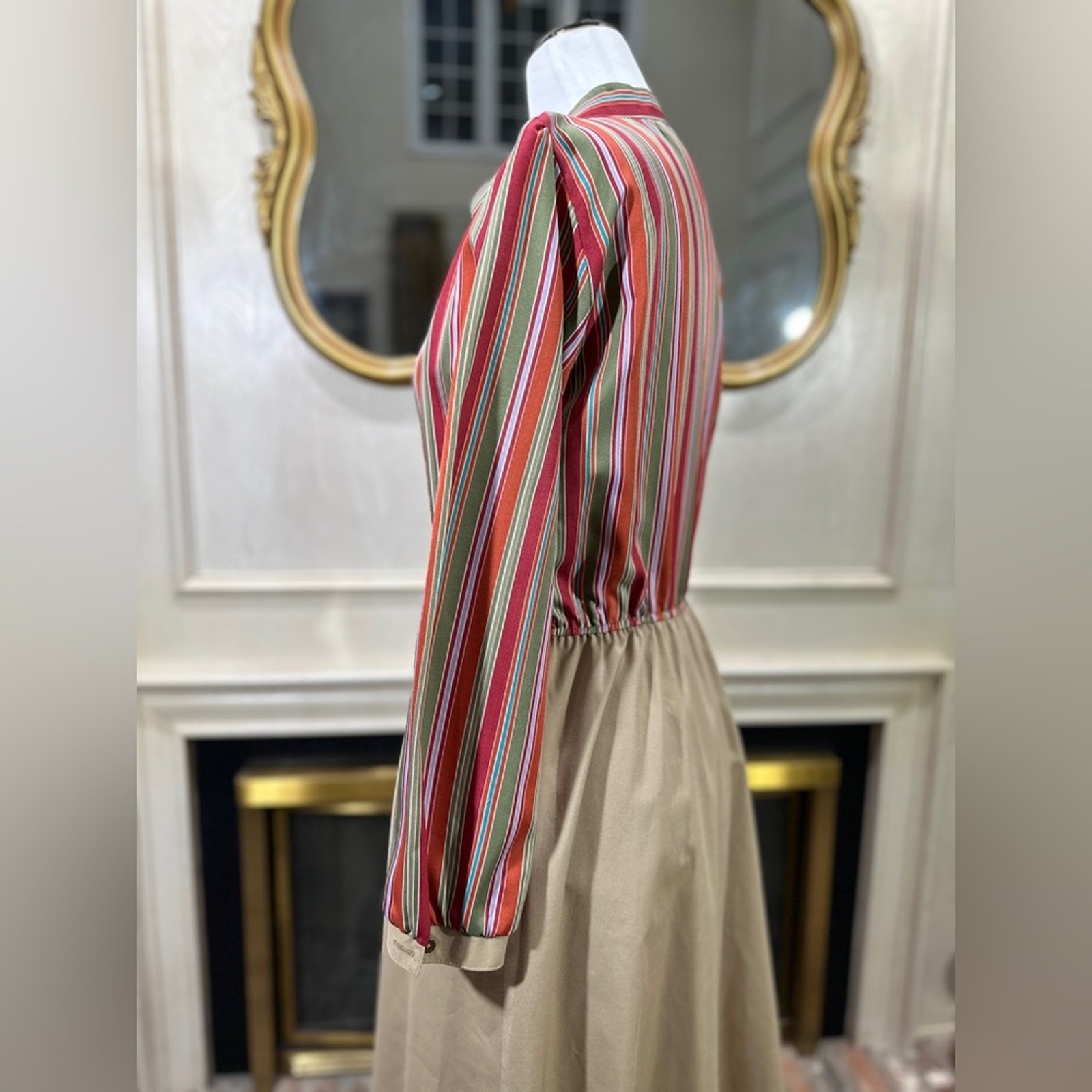 Vintage Anjac by Jack Needleman Striped Button-Front Dress (See Measurements)