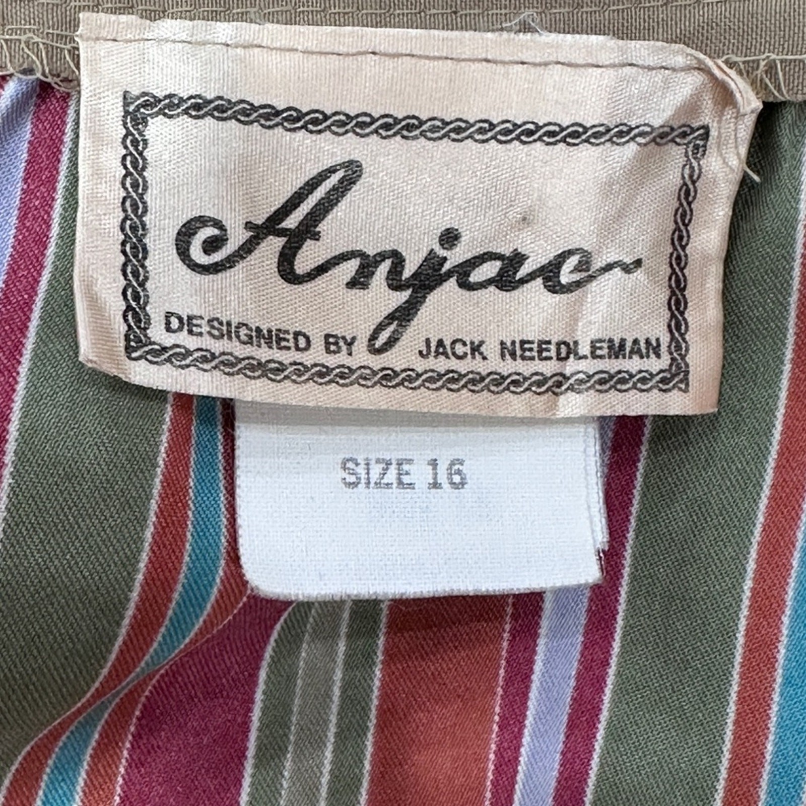 Vintage Anjac by Jack Needleman Striped Button-Front Dress (See Measurements)