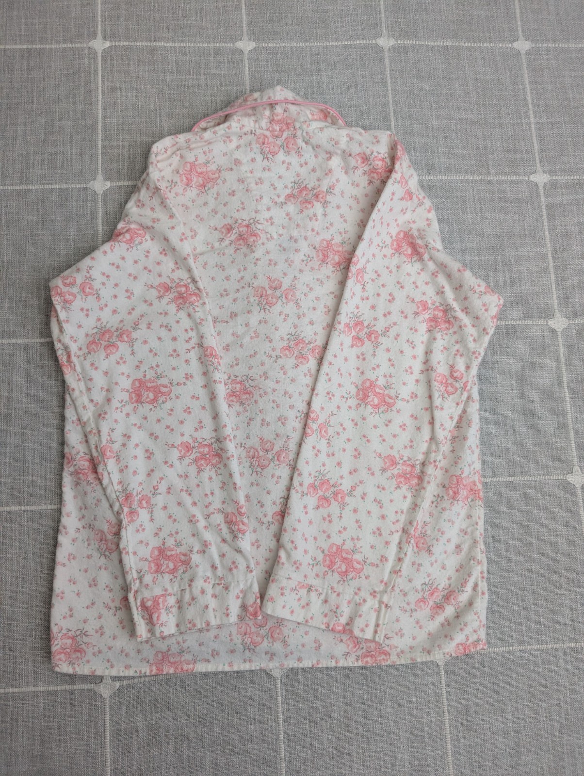 Vintage Floral Pajama Set Womens Small Pink Lady Lindsay Shirt & Pants Cotton