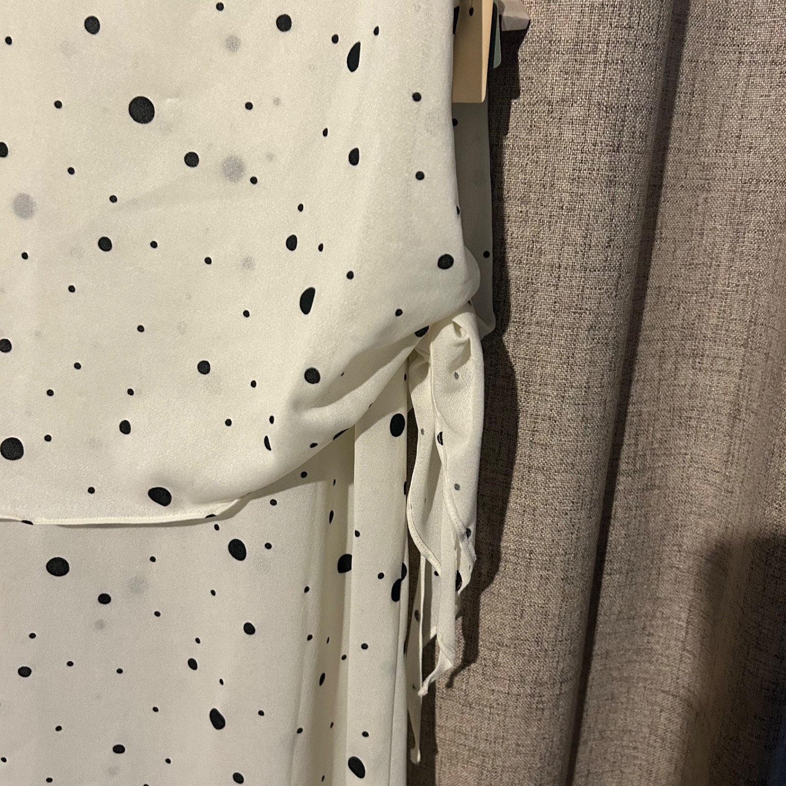 VTG white with black polka dots sheer dress 16 1/2