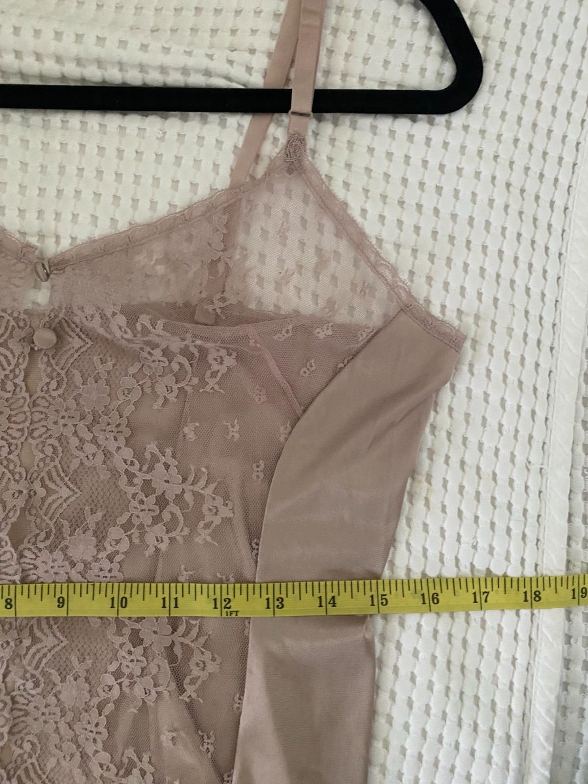Vintage 1980s Vanity Fair Sheer Lace Cami Taupe Tan Boho Medium