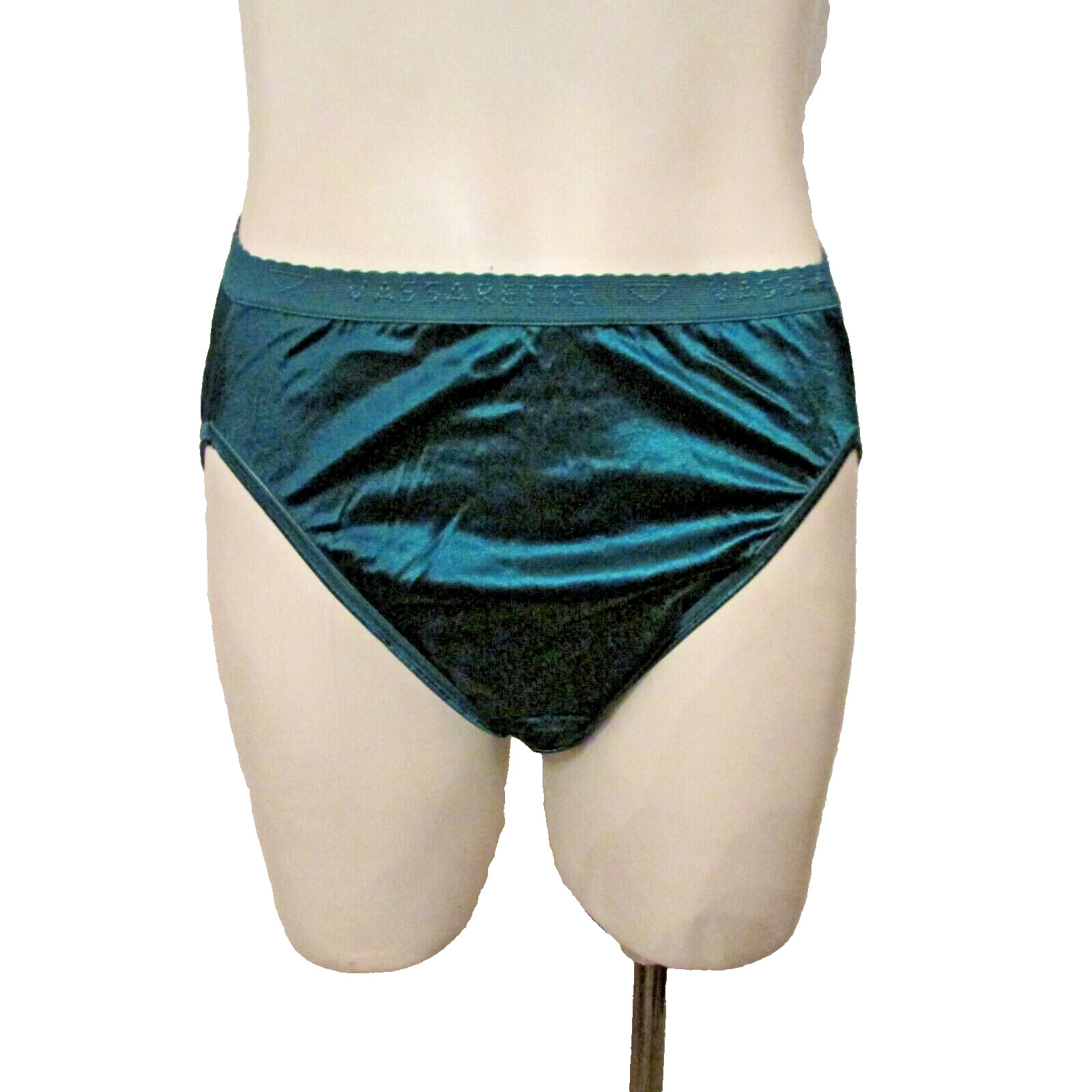 Vassarette Second Skin Satin Wide Thick Signature Waistband Hi Leg Brief Panty 6