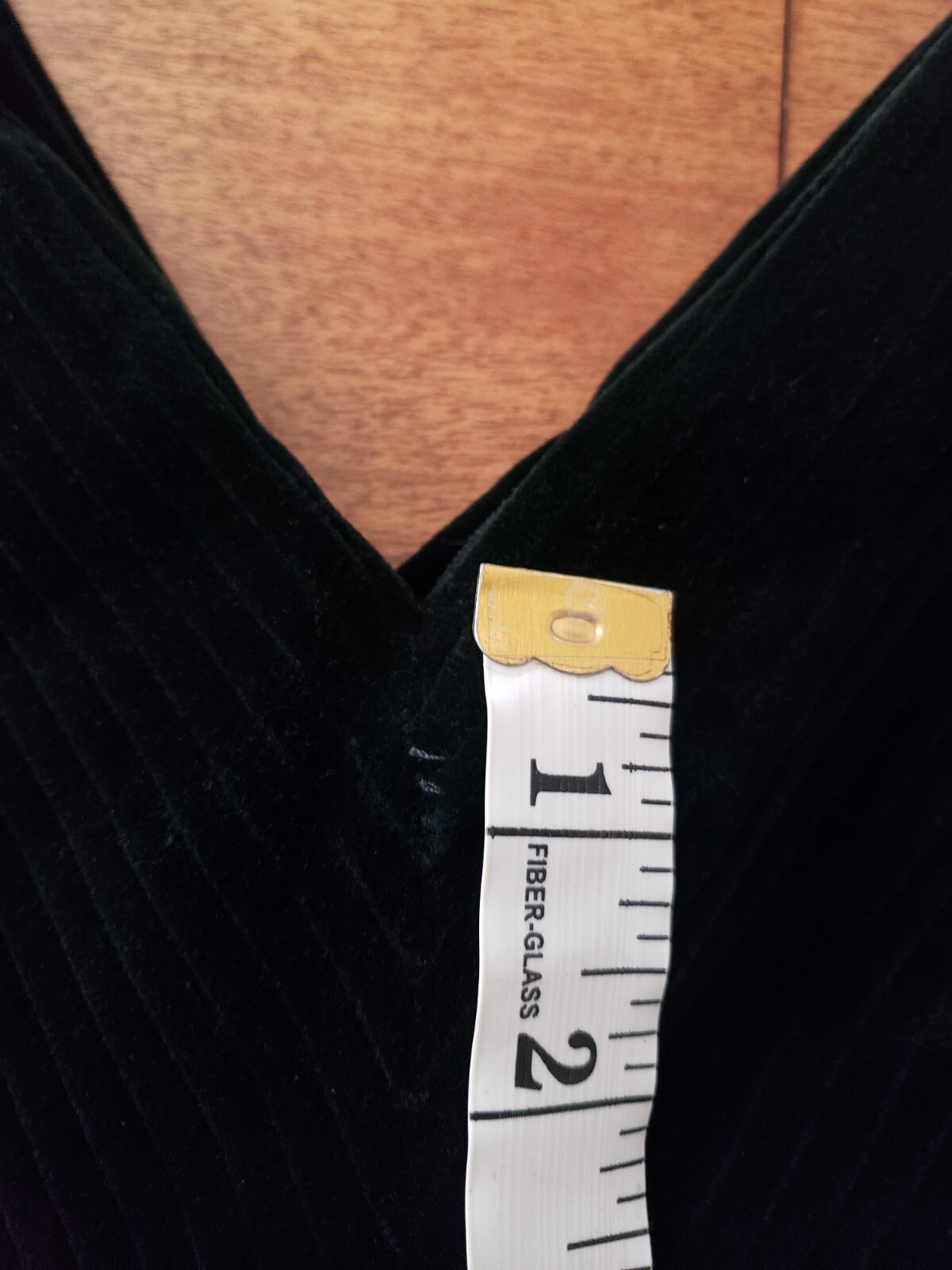 Vtg Pedestal Originals Dress Velvet Corduroy Like V Neck Black Sm