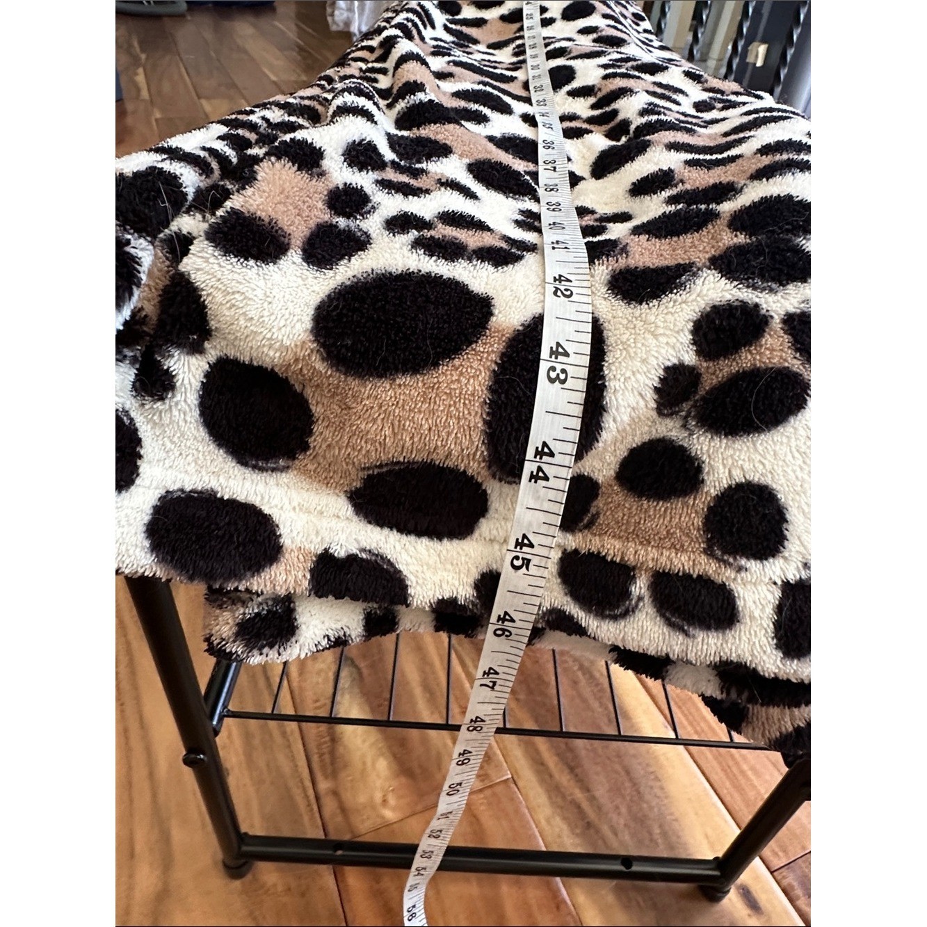 PINK Victoria’s Secret Leopard Print Plush Zip Hoodie Robe- Black, Cream, Tan