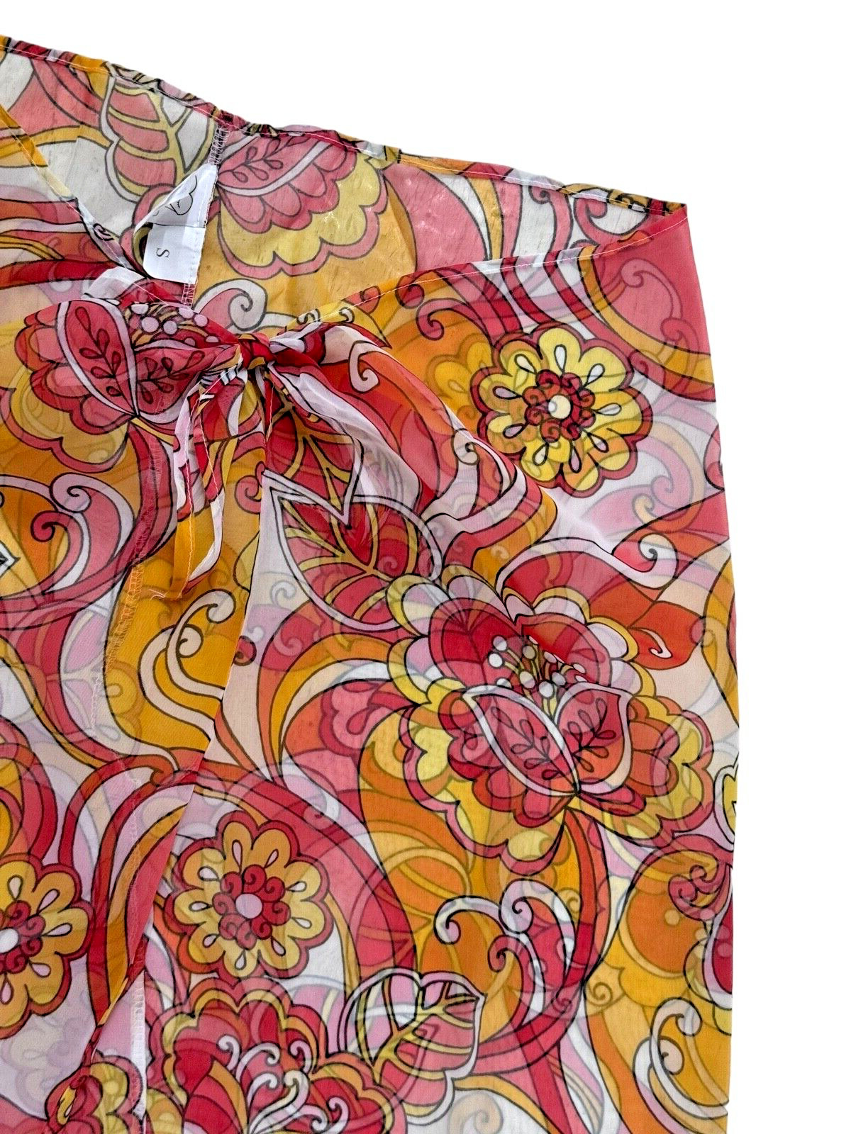 Vintage 1970s Alexis Kingsley Sheer Psychedelic Pattern Trousers Small