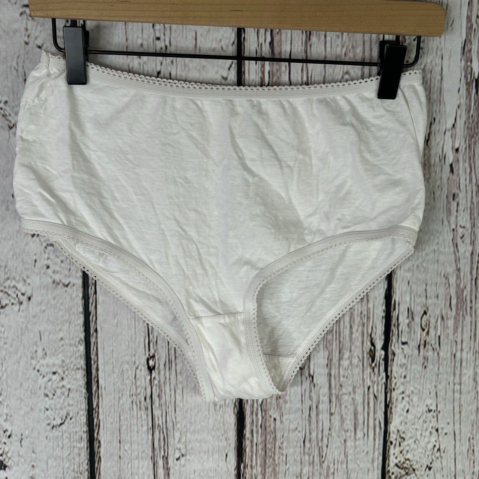 Vintage Cotton Panties Briefs Unknown Brand White Cotton Ladies Women’s Size 7