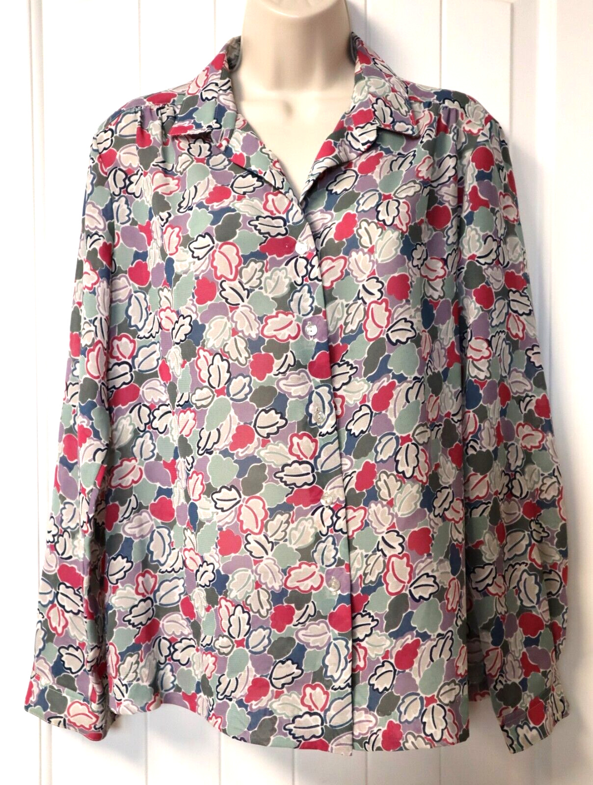 Vintage 70s PANTHER semi sheer blouse size M (check measurements)