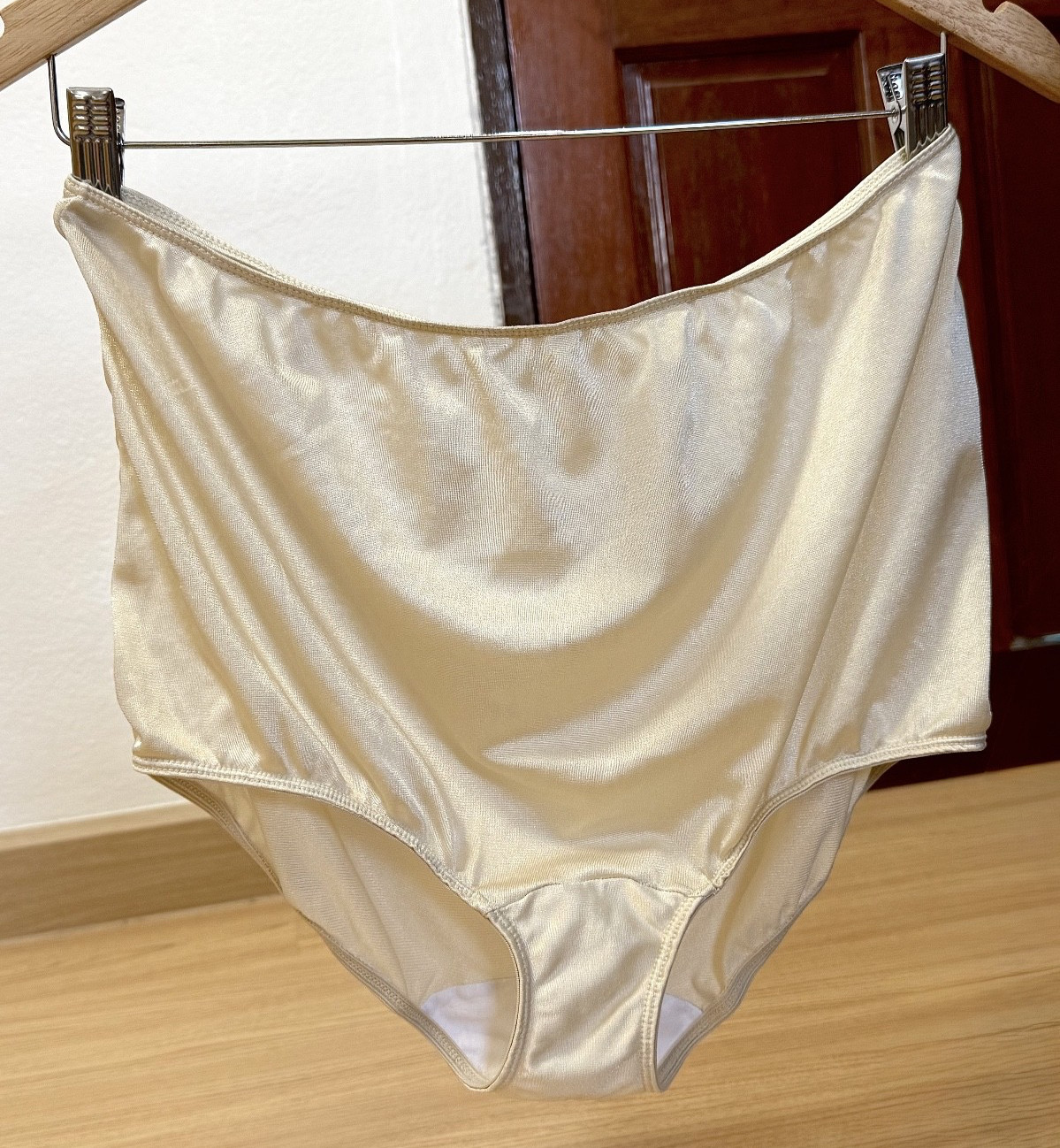 Vintage Silky Brown Nylon Panty High Waist Sissy Bikini Sheer Briefs Sz.9/2XL