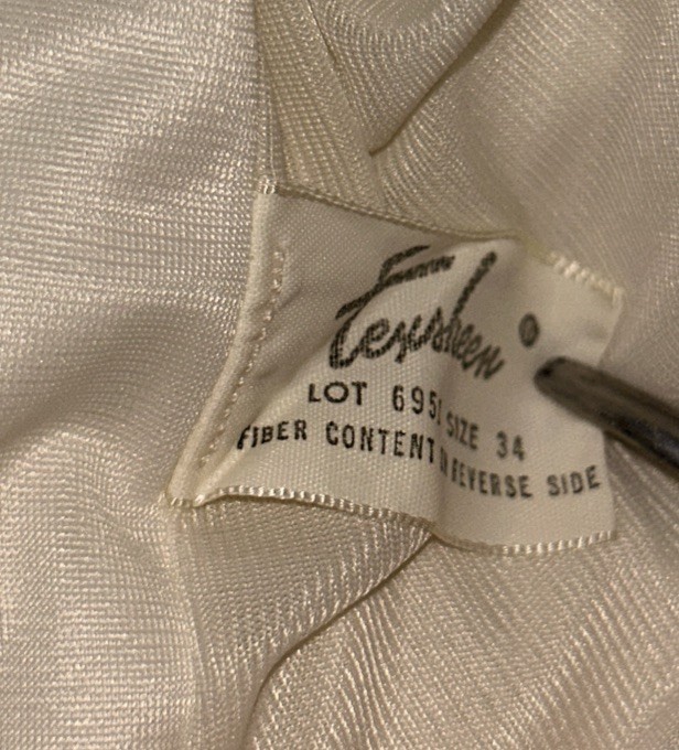 VTG 50’s Nightgown Peignoir Set Ivory Nylon Chiffon Lace Applique Coquette Sz 34