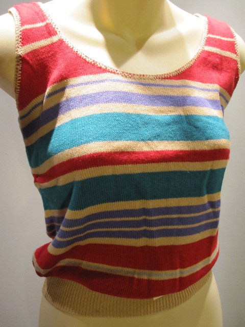 NOS DEADSTOCK ViNTAGE 80s SWEATER SUN VEST TANK TOP DiSCO MOD BOHO ROCKABiLLY M