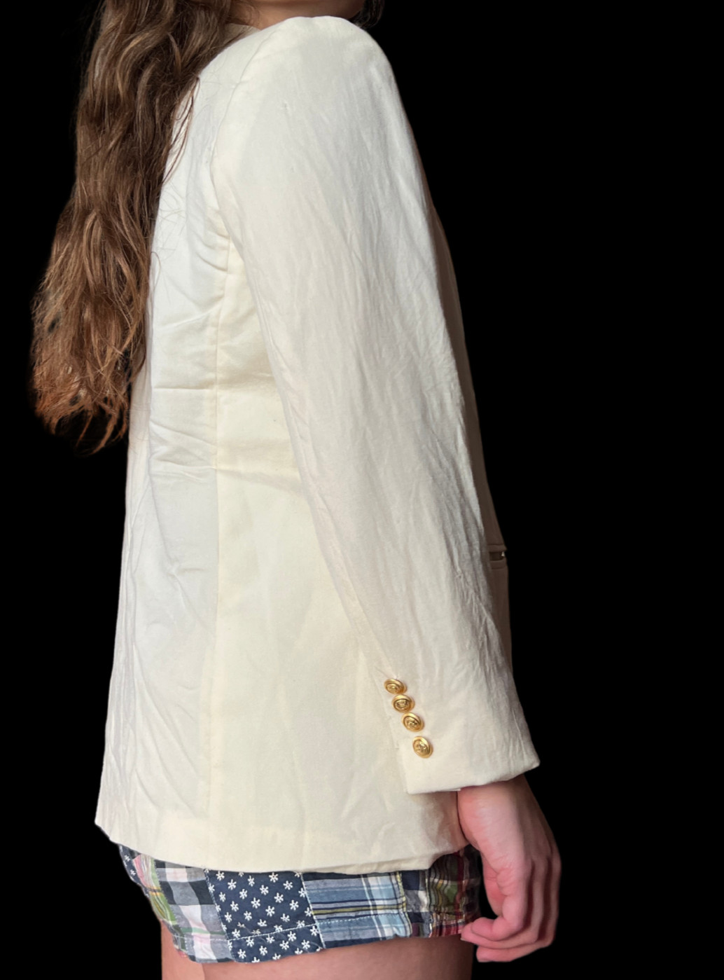 1980s Ivory White Wool Pendleton Double-Breasted Blazer 16b Old Money Preppy