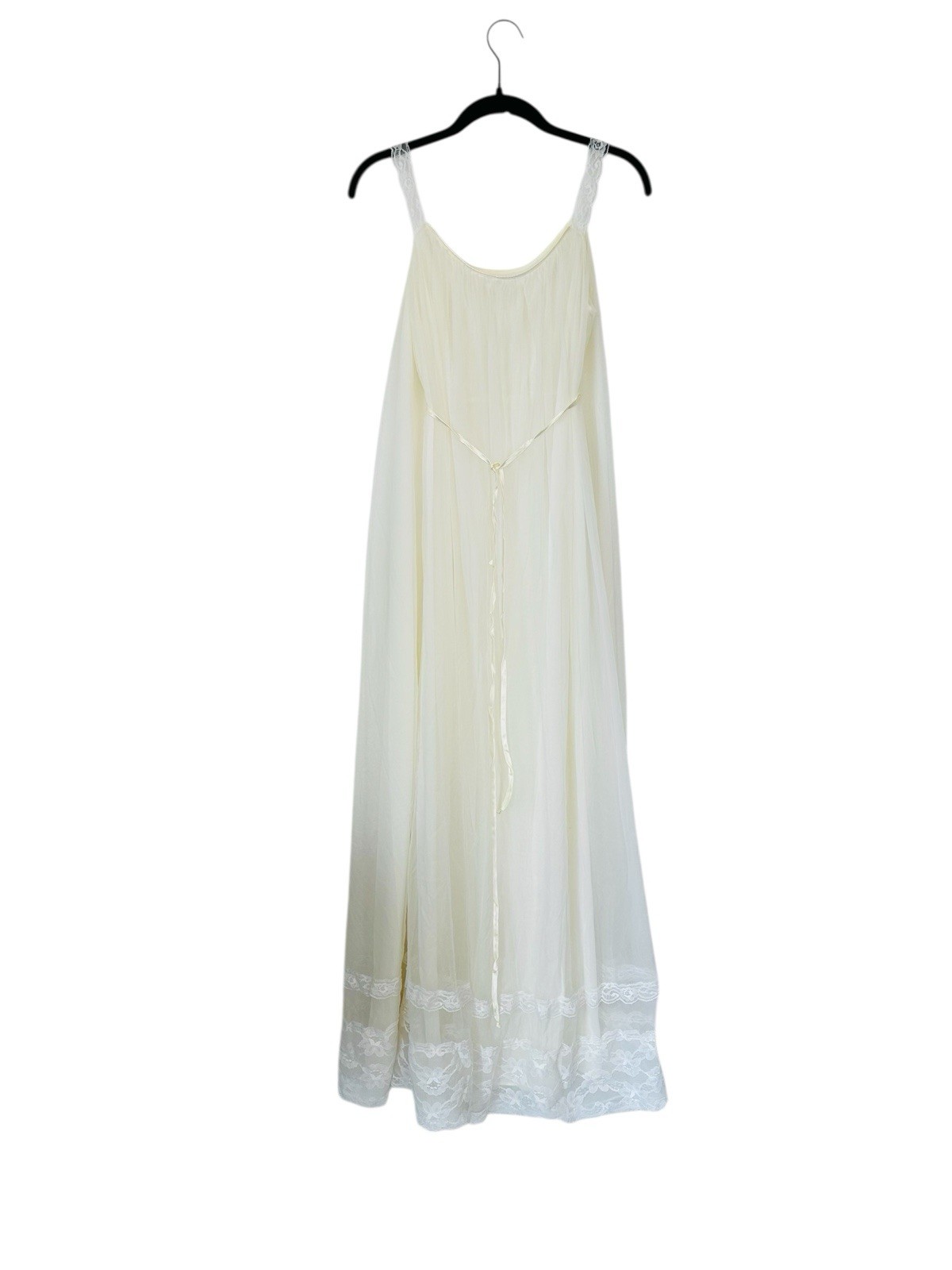 Vintage 70s Jenelle Of California Chiffon Lace Nightgown Dress Romantic Cottage