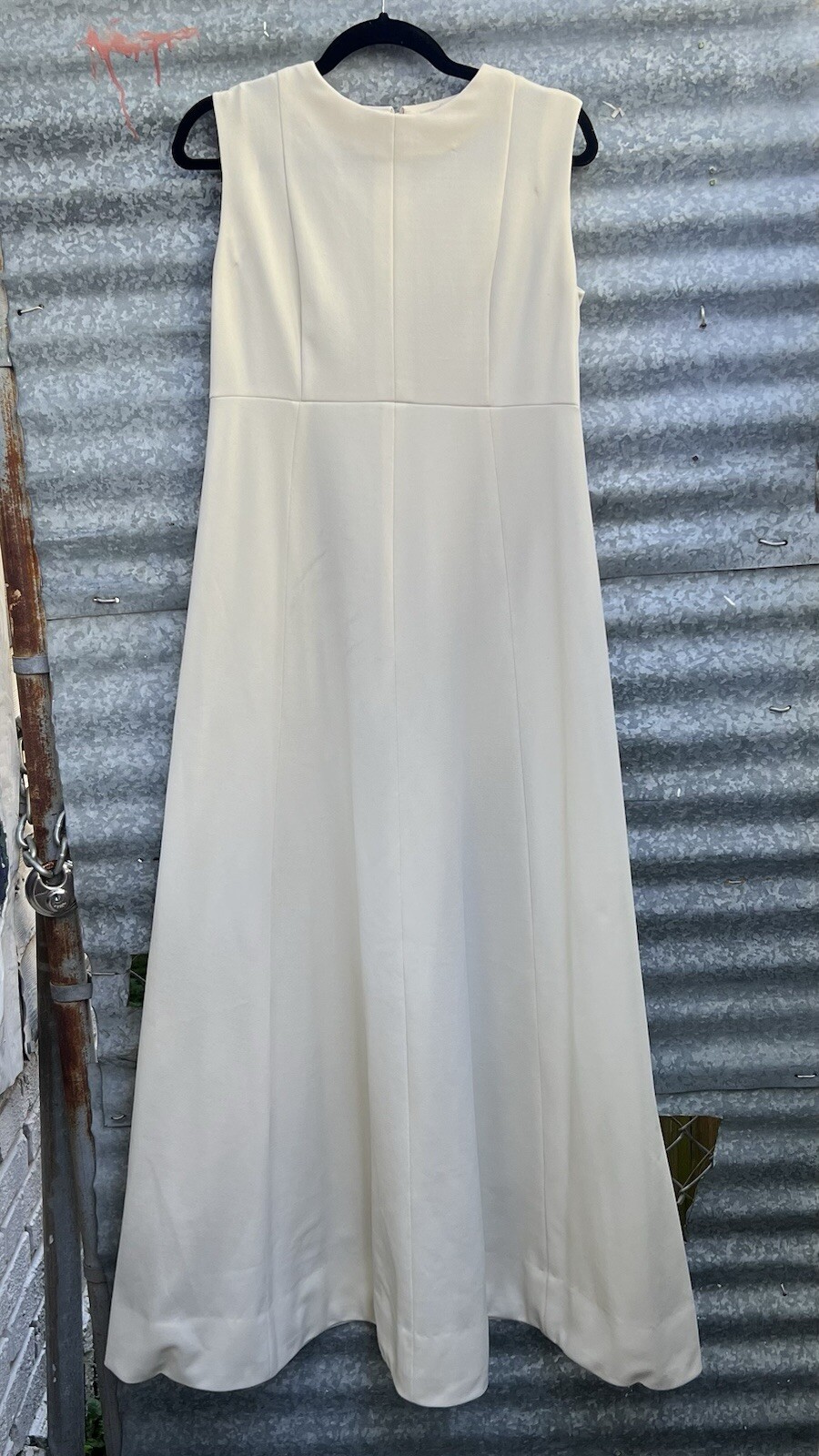 Vintage Vogue Paris Handmade Ivory Wedding Gown High Neck Empire Waist Mod