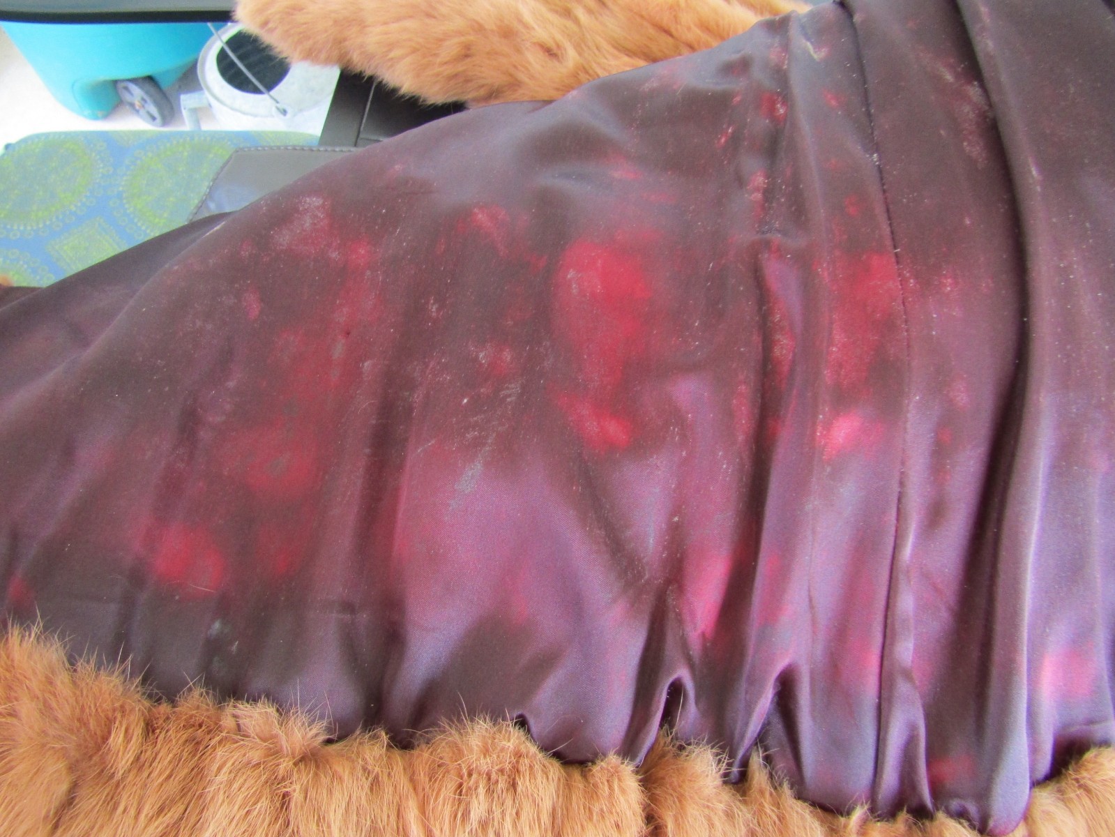 Vintage KAMAL Long Brown Rabbit Fur Wrap Ladies Satin Lined Belted Coat – Medium