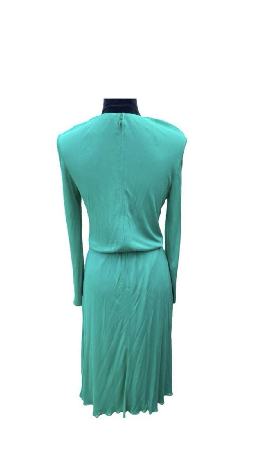 Vintage Morty Sussman Mollie Parnis Boutique Green Knit Dress Luxury Sz sm/md