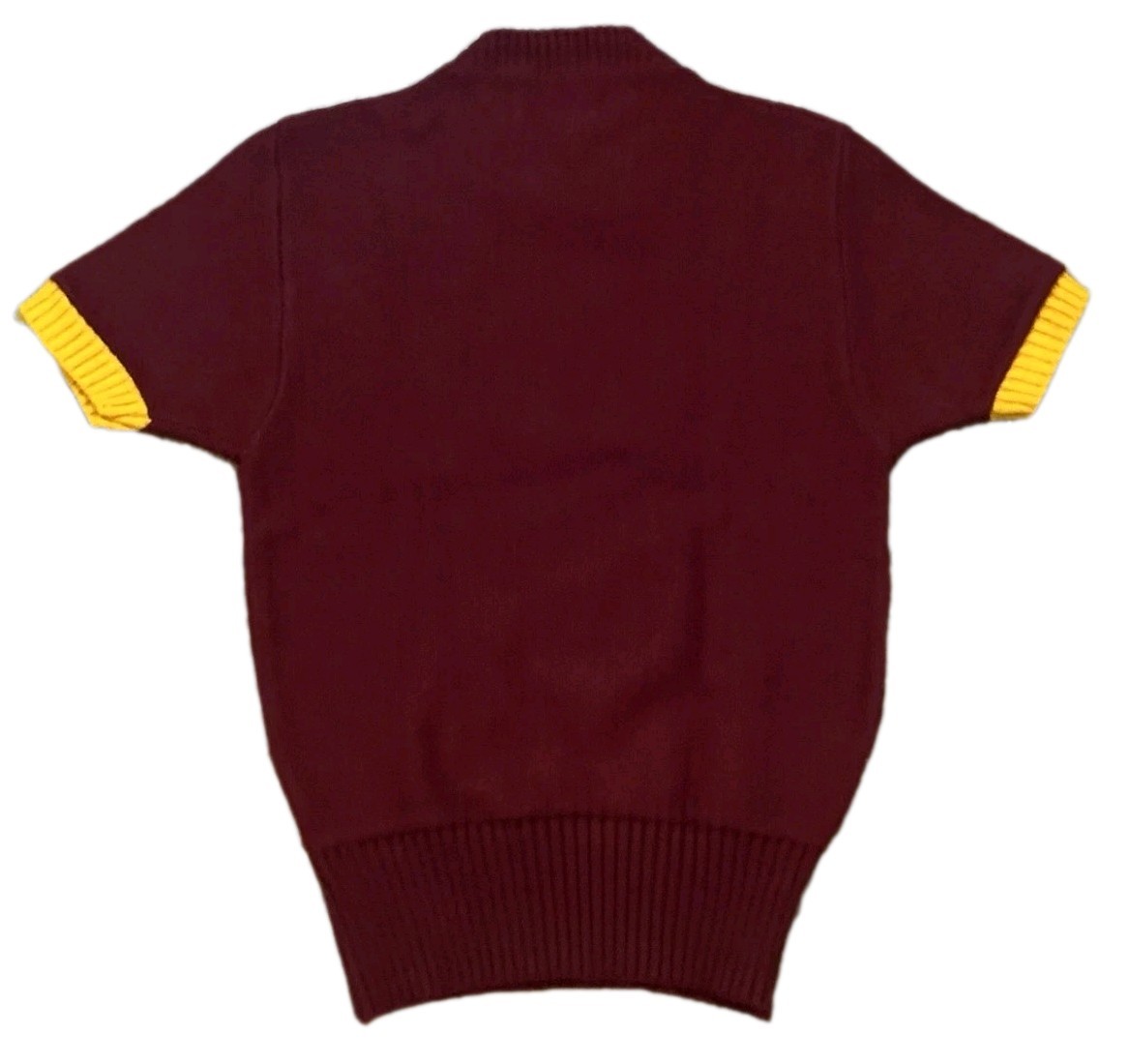 Rare Vintage USC Cheer Orlon Knit Sweater Pepster Hall Red Short Sleeve Small