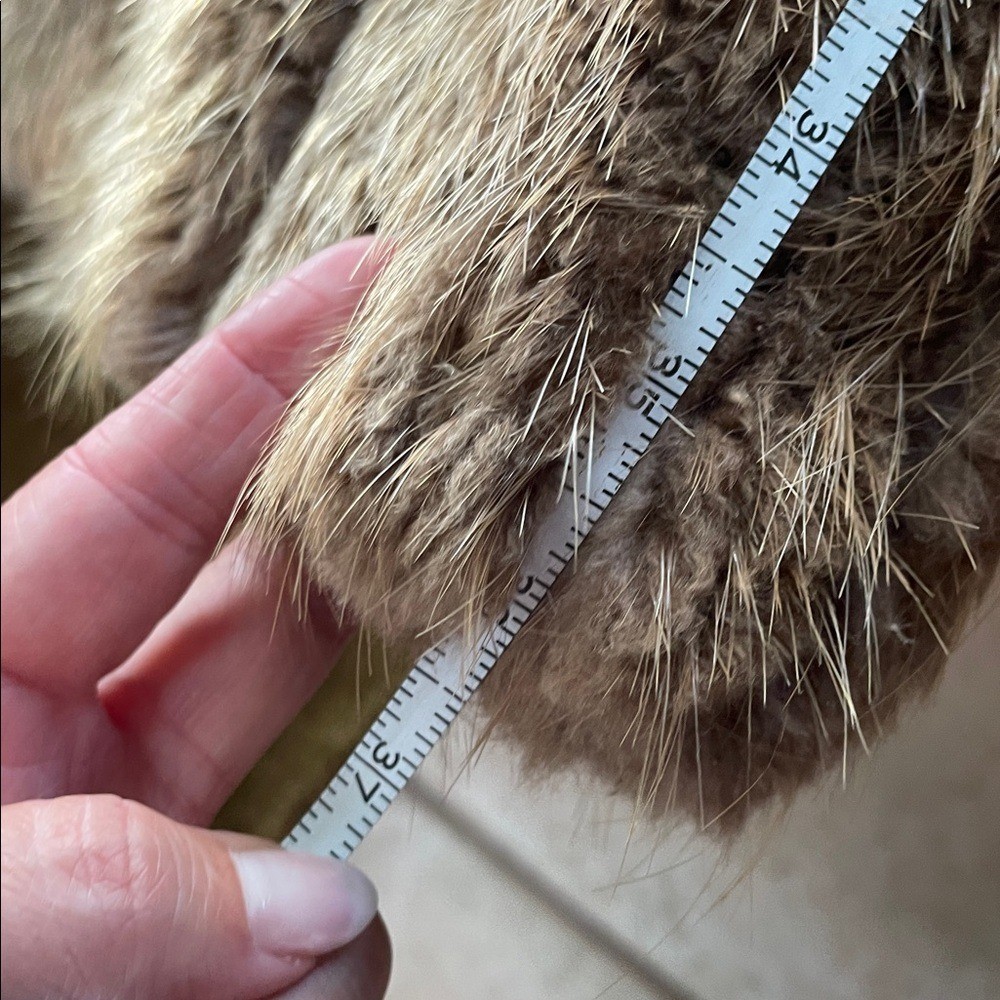 Davellin New York Vintage 1980s Raccoon Fur Brown Tan Jacket Medium Large