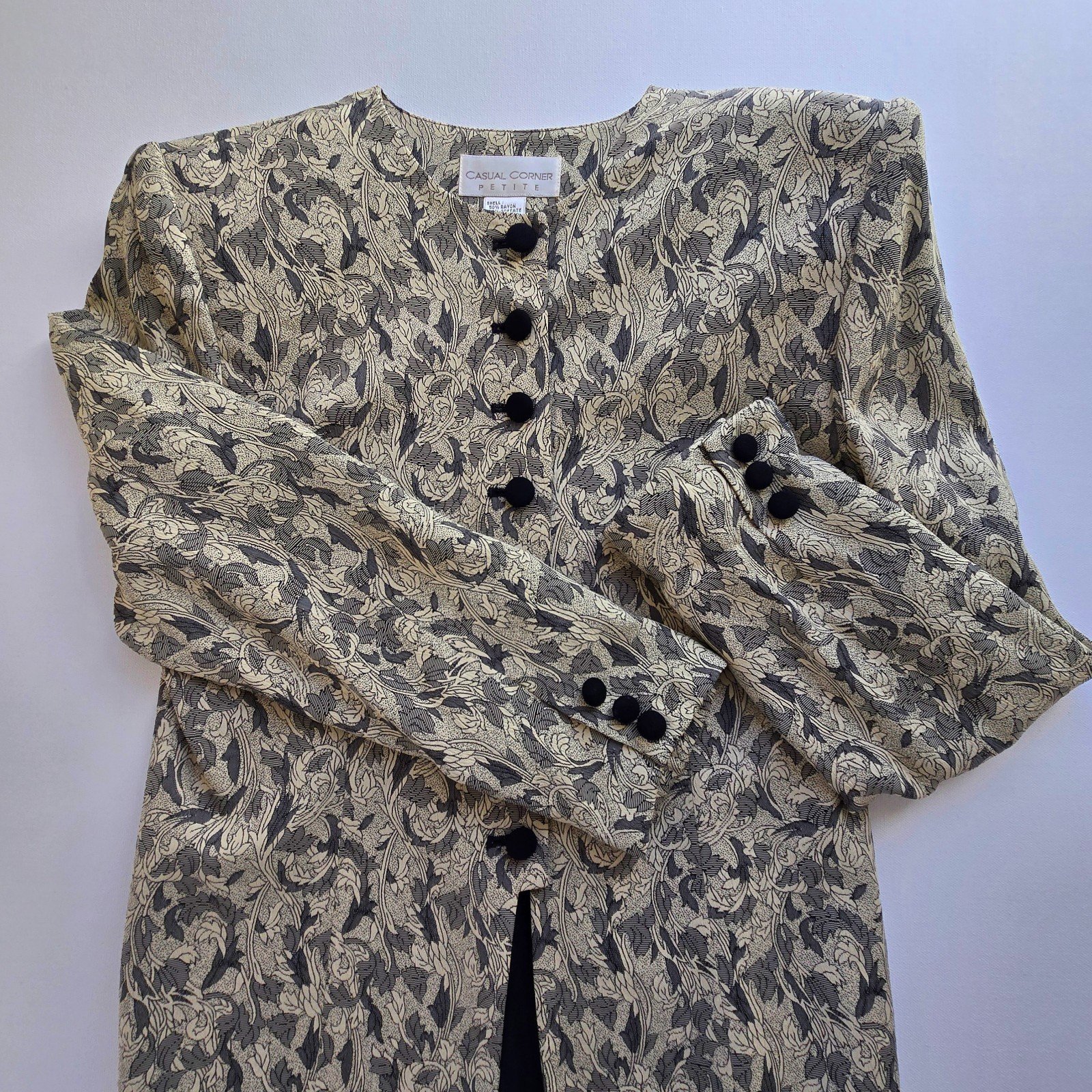 80s Vintage Casual Corner Jacket Jacquard 8P Feminine Prince Sgt Pepper Chic