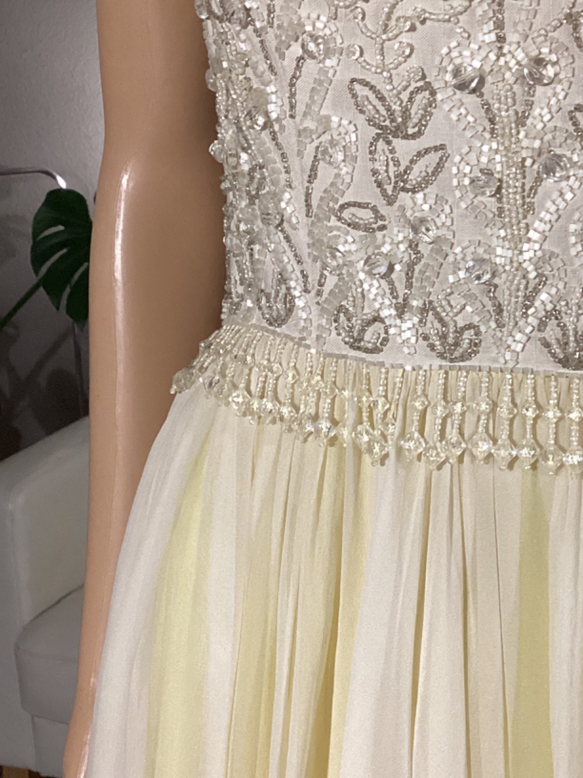 Vintage 1960’s PAT SANDLER Beaded Silk Chiffon Evening Party Cocktail Dress