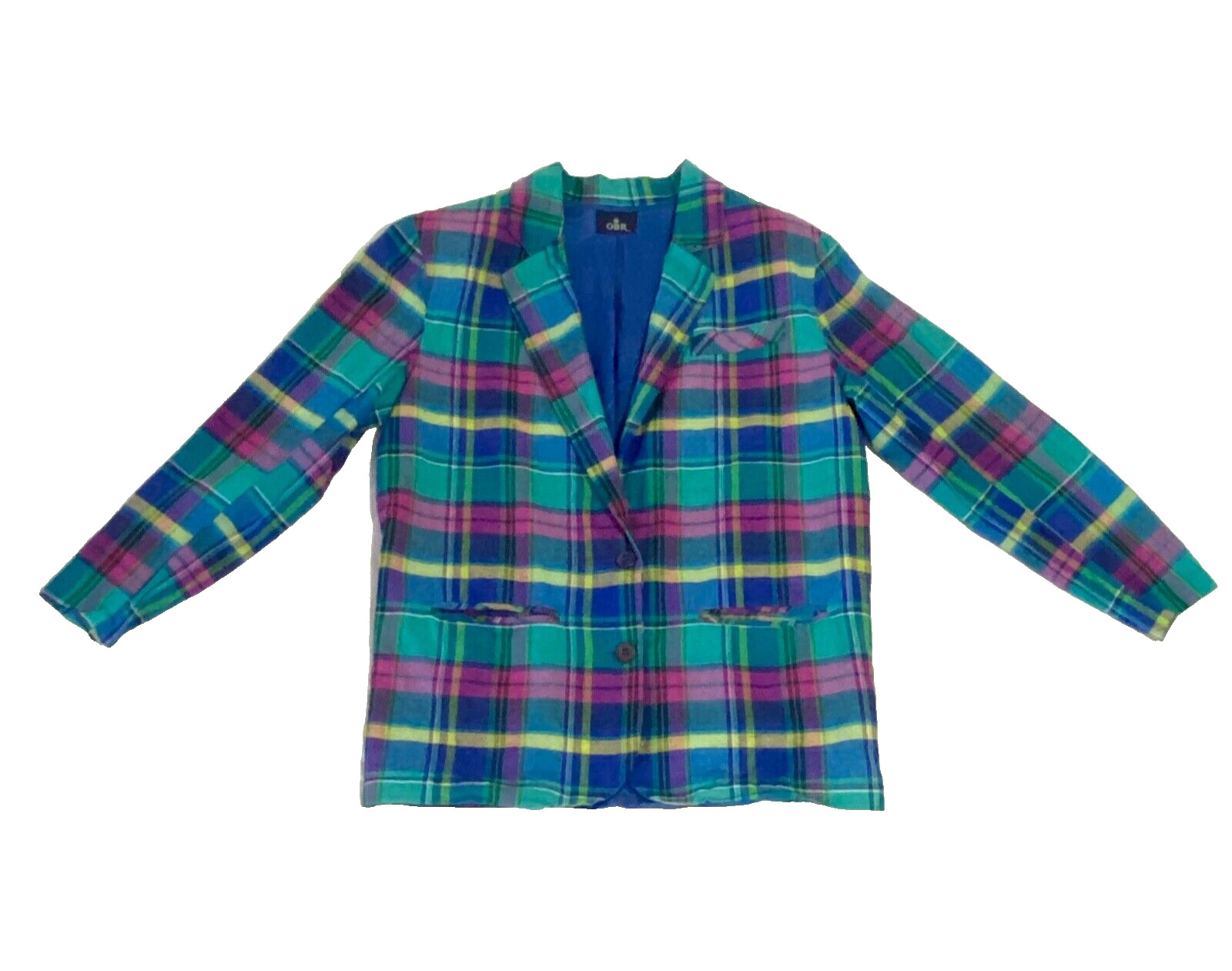 Vtg Plaid Jacket Blazer Chest 40in. Preppy Madres Sporty Academia OBR Summer d