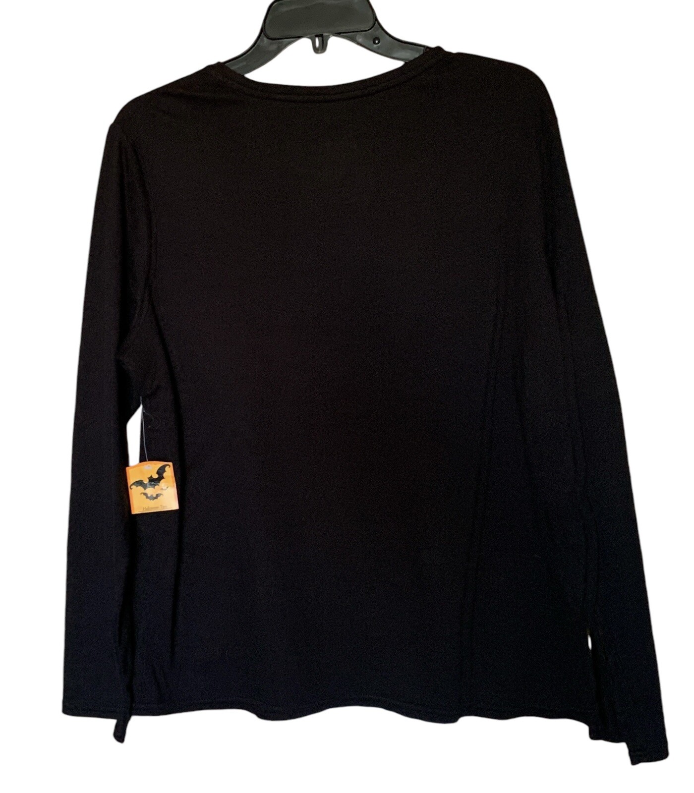 Halloween Tee Black Long Sleeve T-Shirt Women’s Sz-XL 16/18 BOO! Embroidered NEW