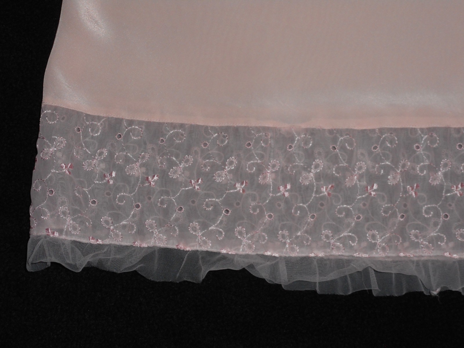 30/32 Vtg Pink Full Slip Bias Cut and Rogers Formfit 1/2 Slip Ribbons 'n Bows