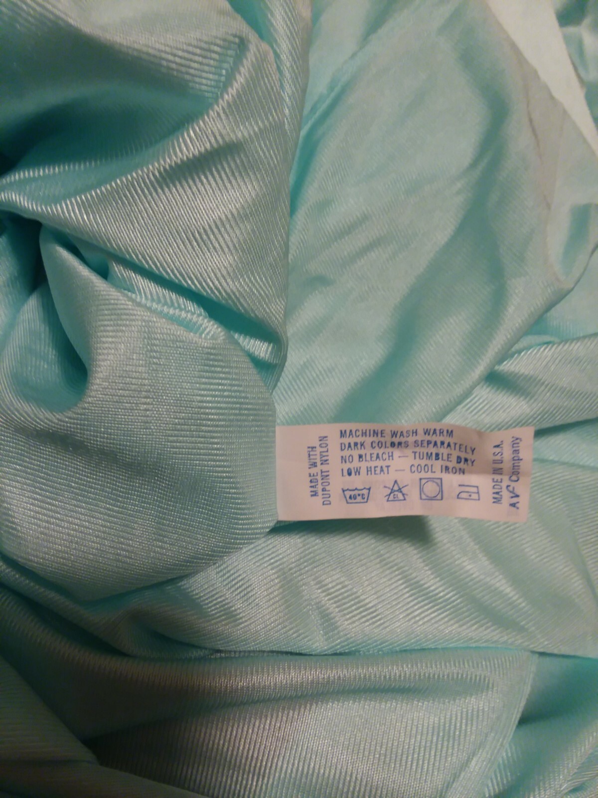Vintage NWT Vanity Fair Satin Nylon Lace Aqua Button Up Night Gown Robe Size S