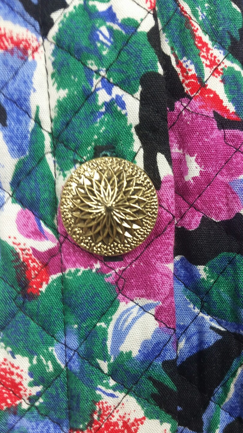 Lorac Original Womens Vintage Top Floral Short Sleeve Button Front Multi Colored