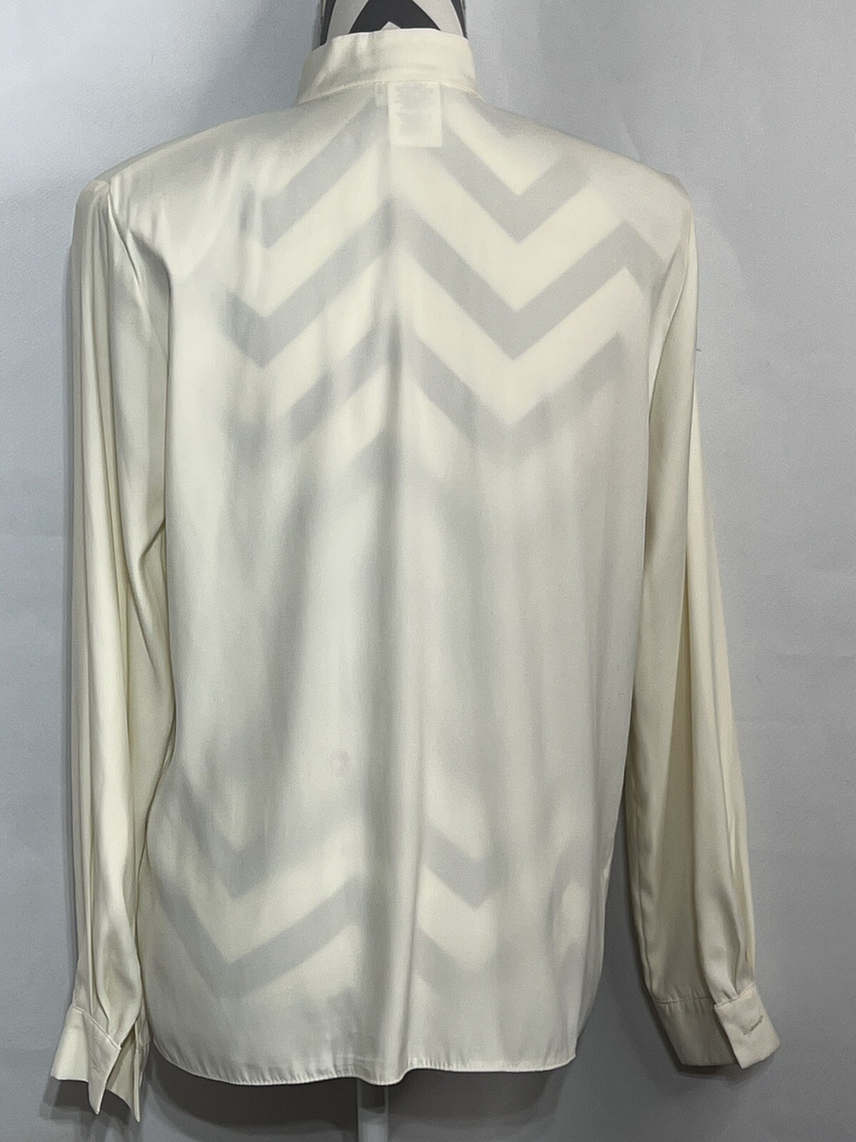 Jo Hardin Women 8 Vintage Cream Long Sleeve Business Casual Secretary Blouse
