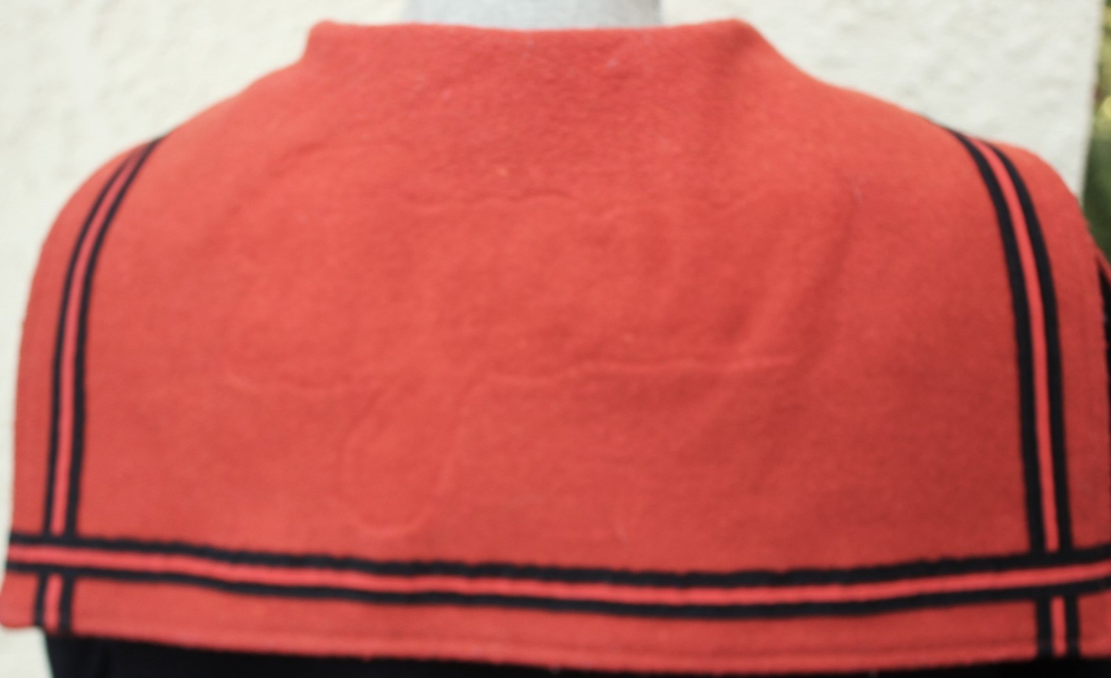 Vtg Butwin Lettermans Jacket Wool Black & Orange Sailor Collar Sz M? check meas.