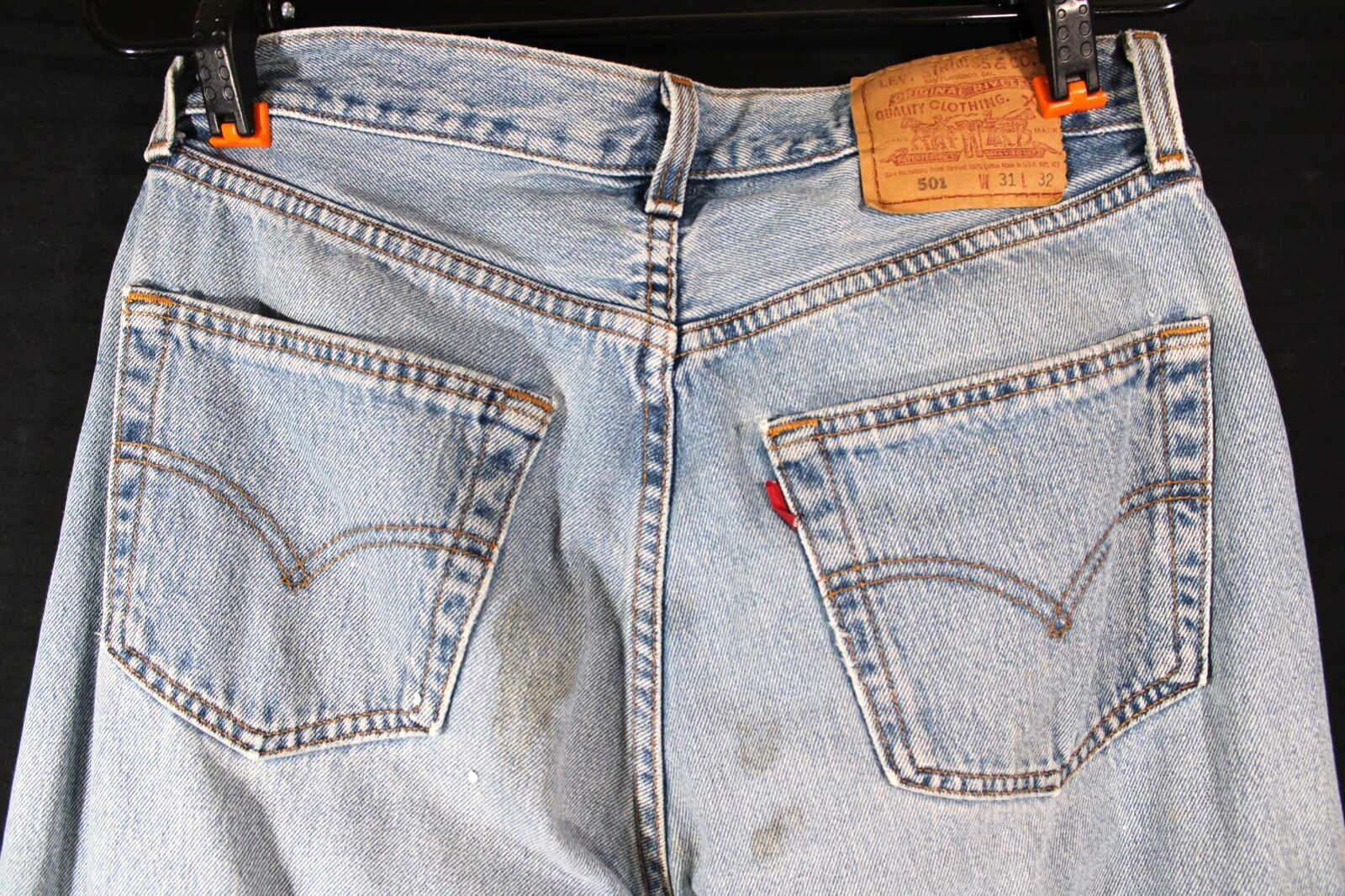 Vintage 1990s Levi’s 501 USA Button Fly BLUE Denim Jeans Women Women’s 31W x 32L