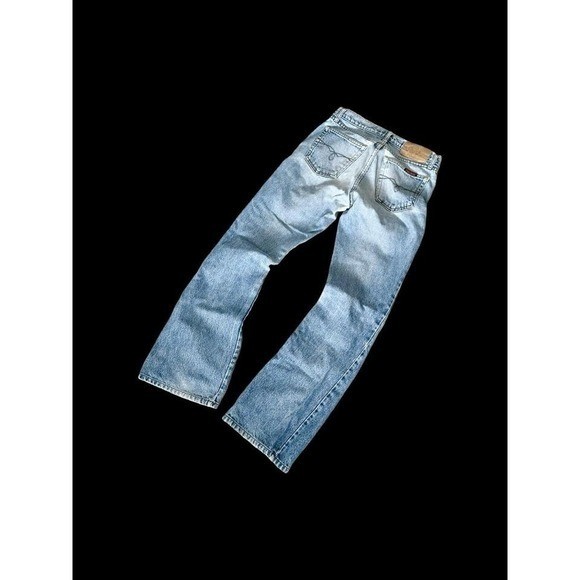 Vintage 90s Paris Blues Made in USA Light Wash Flare Jeans Worn Faded Size 5