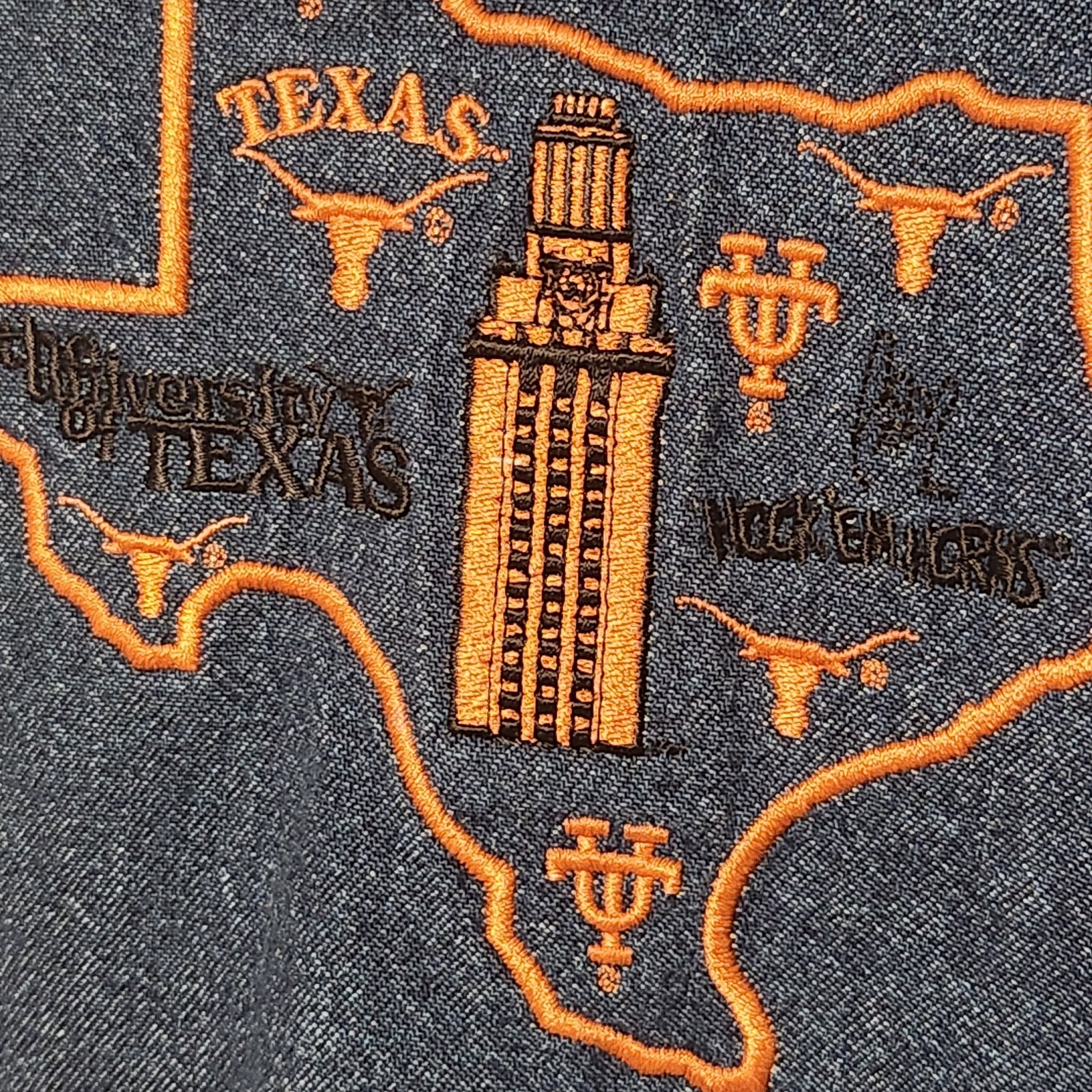 Vintage 90s Gotcha Covered Texas Embroidered Denim Jacket Womens M