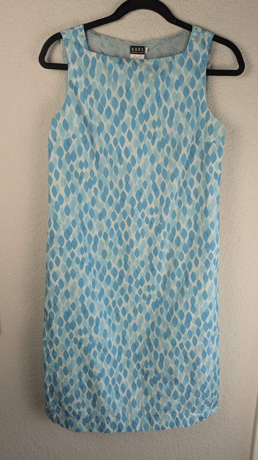 VTG 90’s KORS Michael Kors Cotton Sheath Dress Size 6 Sleeveless Square Neck