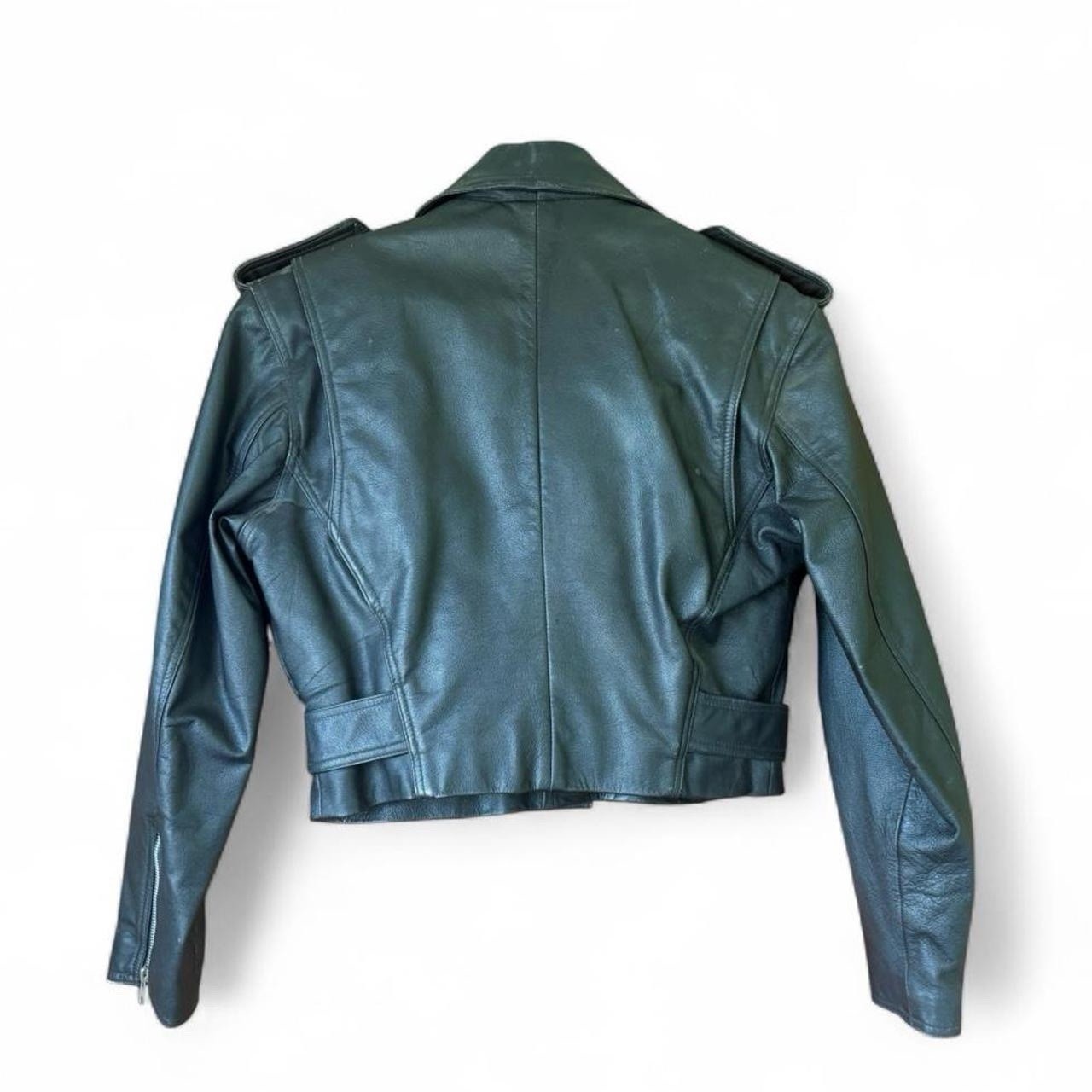 Vtg Wilson’s Leather Moto Jacket Cropped XS Biker Motorcycle 90s Punk Grunge Wmn
