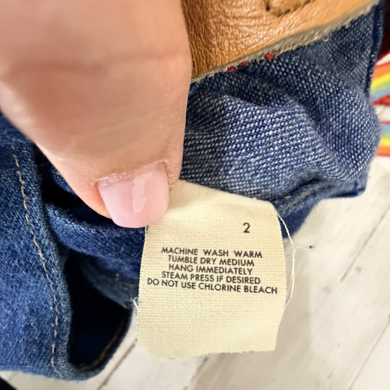 Rumble Seats Rainbow Overalls VINTAGE Size 2 27×34 Tall Denim Retro Festival