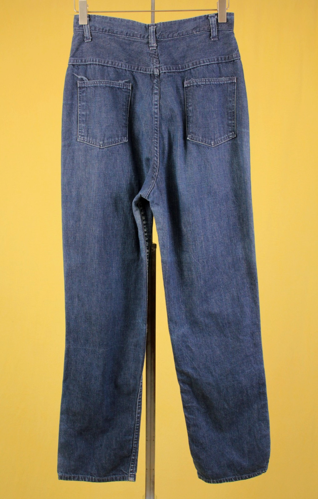 VTG Women’s 60s Blue Denim High Waist Straight Leg Jeans Sz 27″ 1960s
