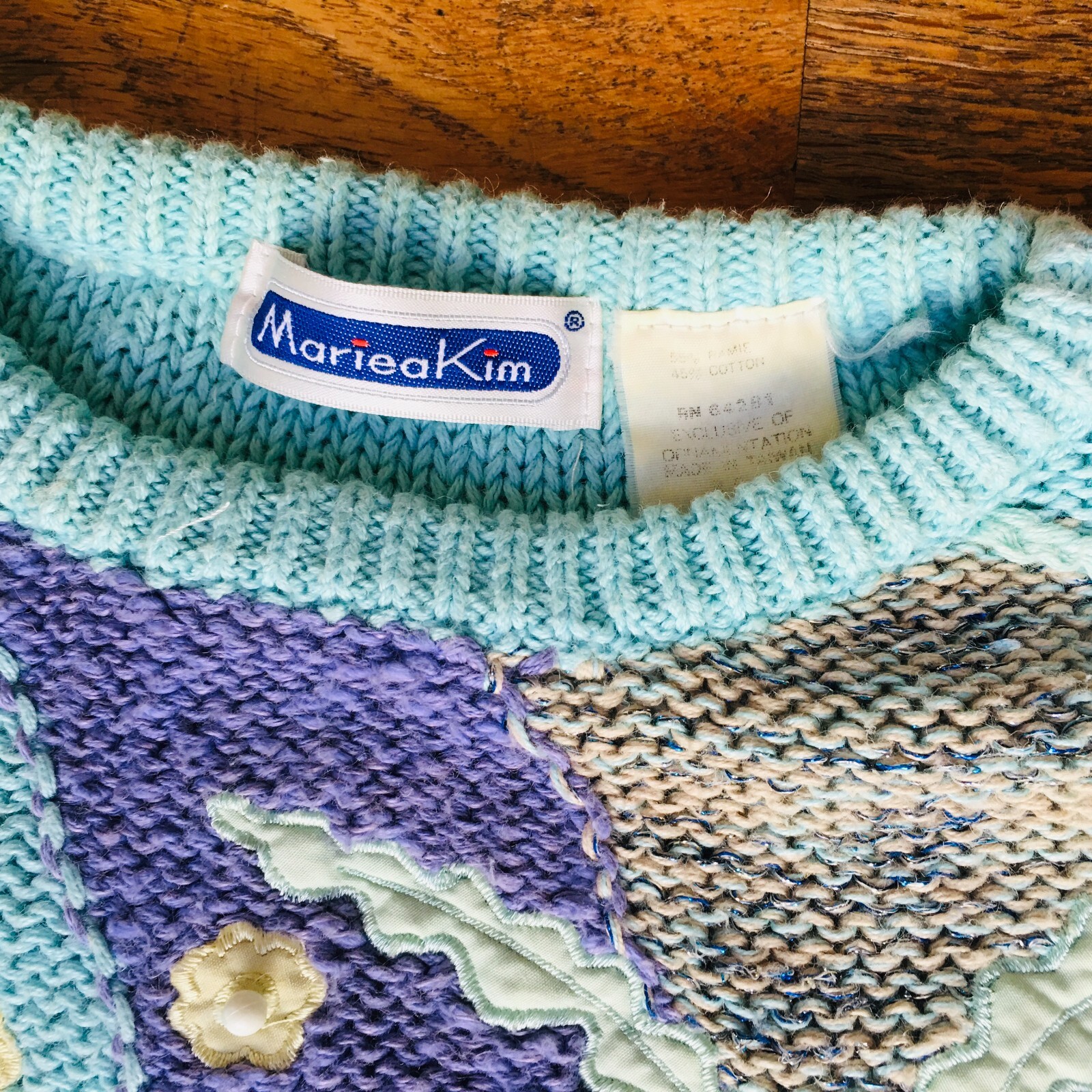 Mariea Kim Vintage Wool Blend Ocean Seashell Sweater Size MEDIUM
