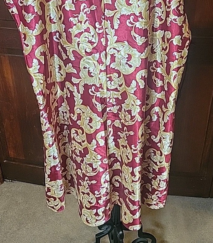 Vtg Lauren Rogers Silky & Satiny Nightgown & Robe Linegerie Pajama Set 1X EUC