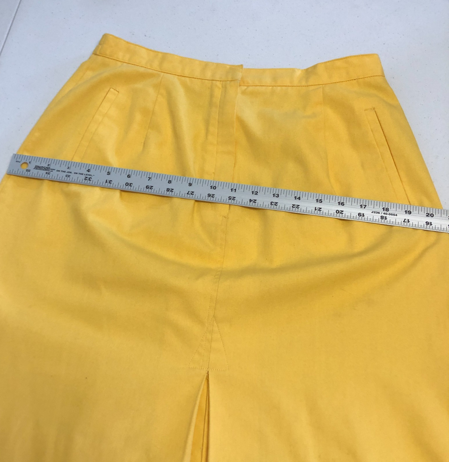 vtg 1970s Country Suburbans 2 pc Skirt Suit 12/14 Yellow Twill Kick Pleats USA