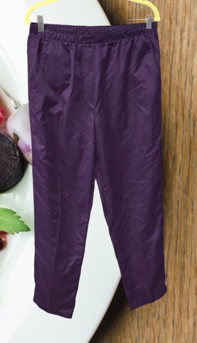 Alia Sport vintage 1990’s pull-on elastic waistband pants Solid dark purple