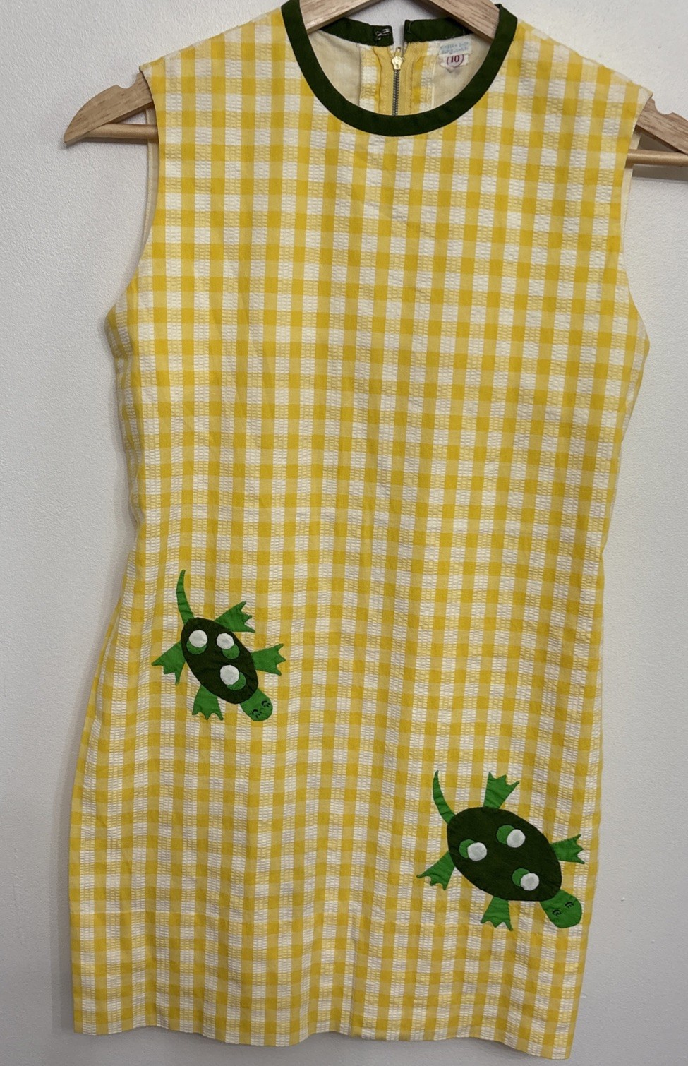 Vintage Gingham 60’s Sunbeam Boho Mini Dress Turtle Child Classic Preppy