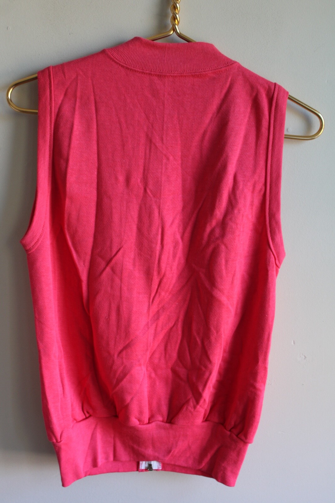 Vtg NOS Pannill S Pink Zip Front Creslan Cotton Sweatshirt Sleeveless Vest