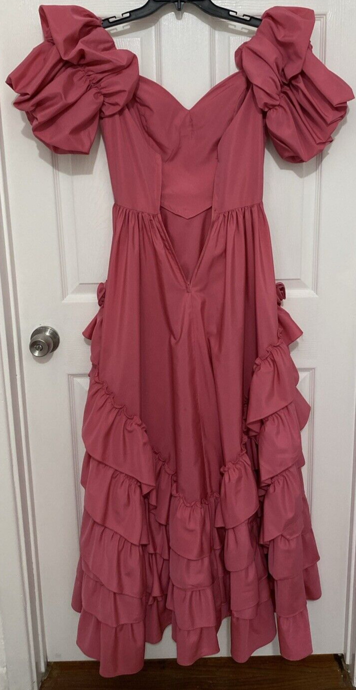 VTG International Ladies Garment Workers Union Dress Pink Formal Ruffle Size 5
