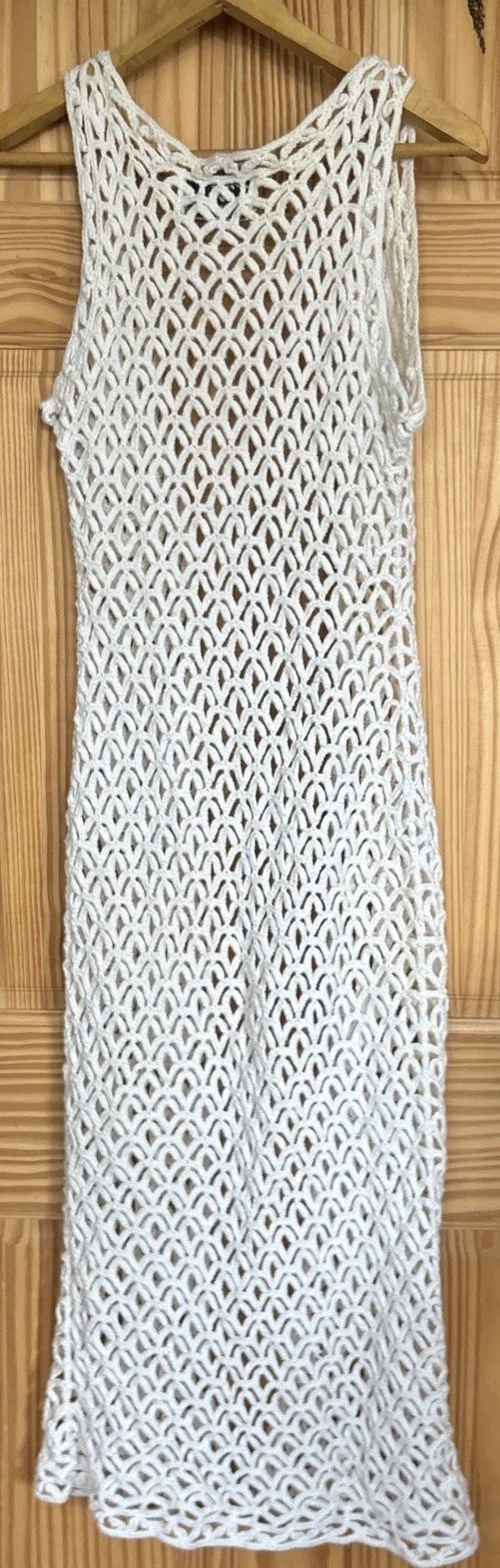 Vintage Knitted By Hand Long Cloak In Swiss Coffee Stylish Cardigan Vest