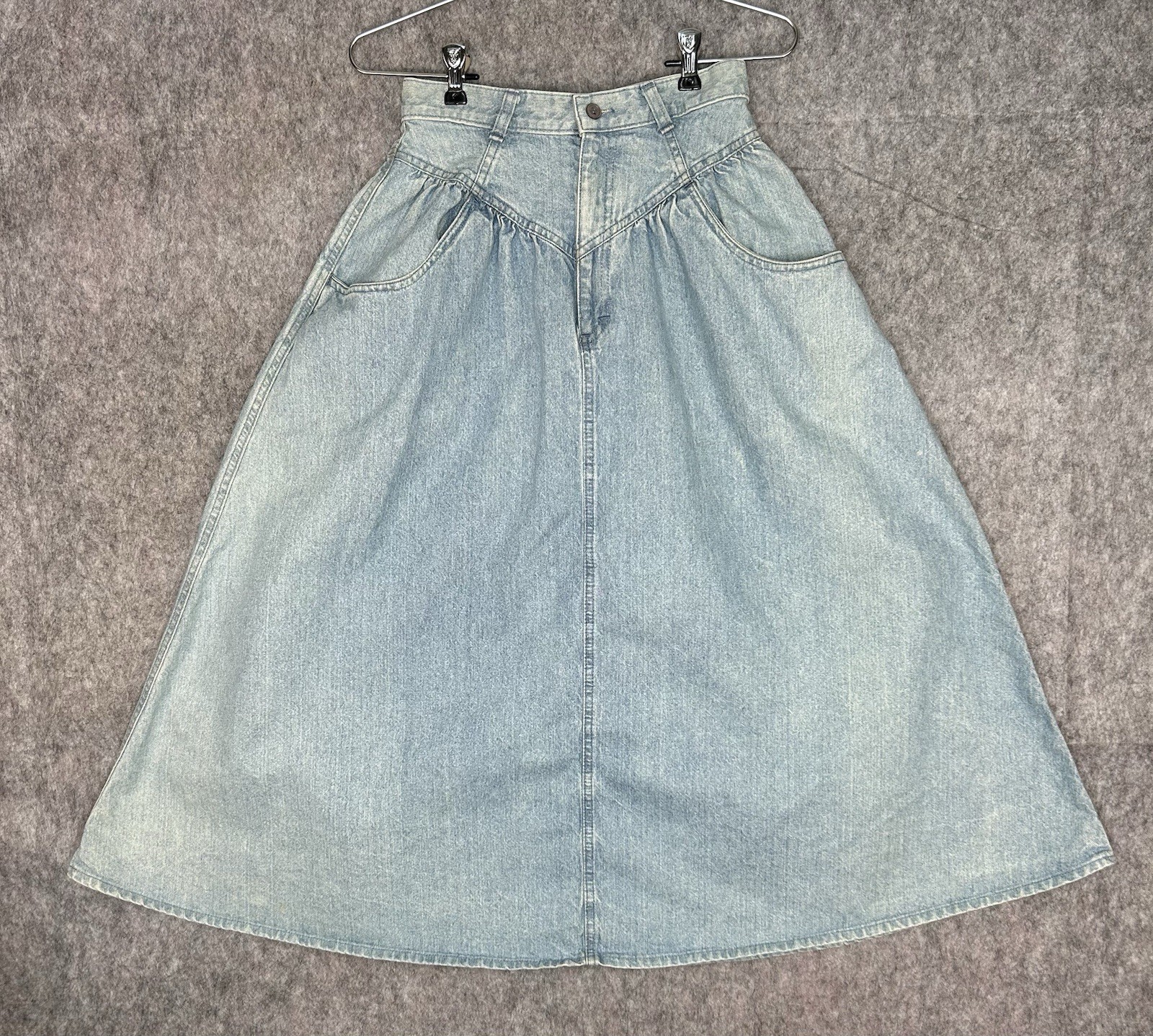 VTG Venezia Women’s Skirt Blue Jean Denim Long 100% Country Western Junior 5
