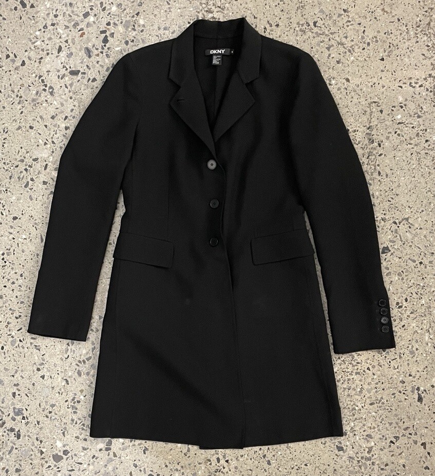 Vintage DKNY Long Blazer Black US 6