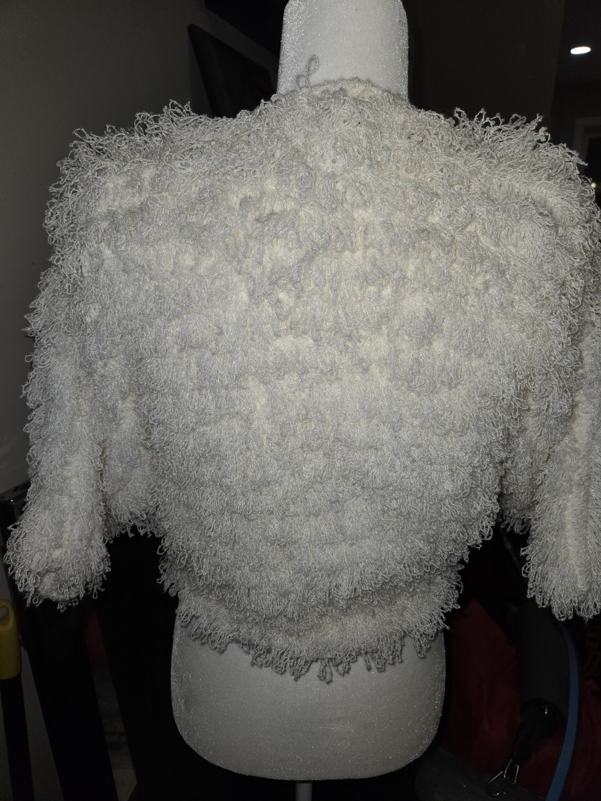 Rare Vtg 80’s Side Effects Loopy / Shaggy Crochet Hand Knit Sweater Small
